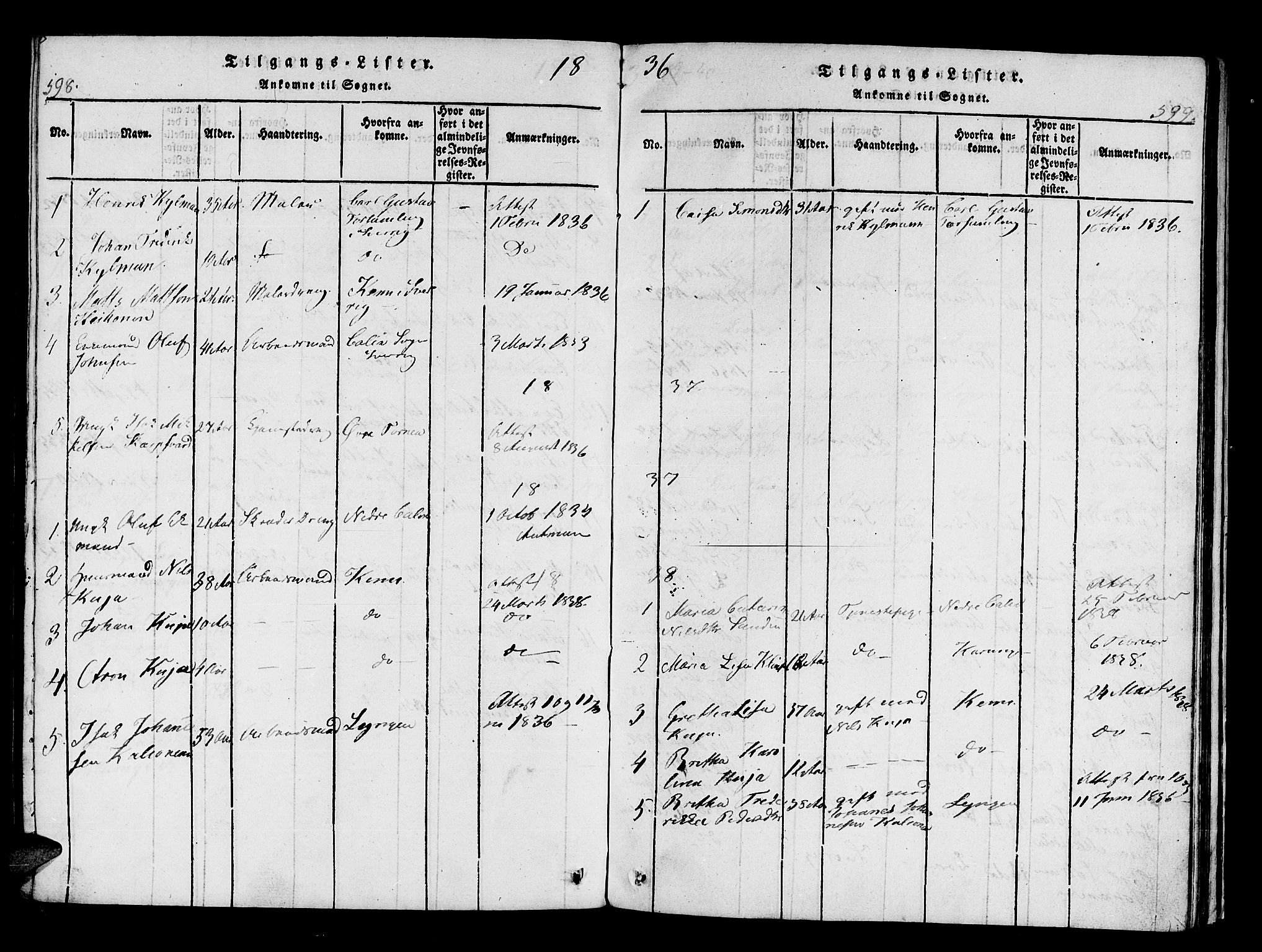 Hammerfest sokneprestkontor, AV/SATØ-S-1347/H/Ha/L0003.kirke: Ministerialbok nr. 3, 1821-1842, s. 598-599