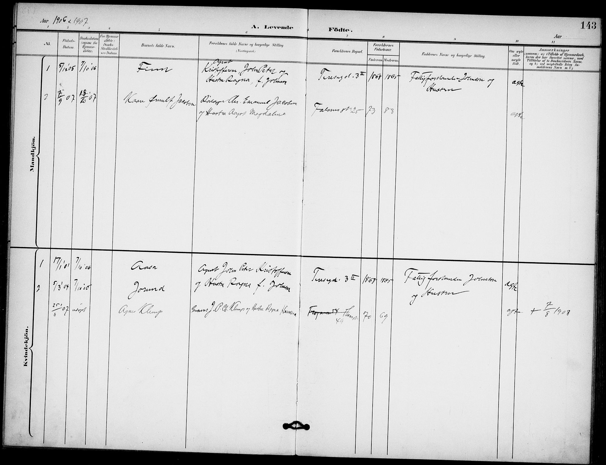 Broderskapets kirke Oslo , AV/SAO-PAO-0221/A/L0001: Dissenterprotokoll nr. 1, 1880-1935, s. 143