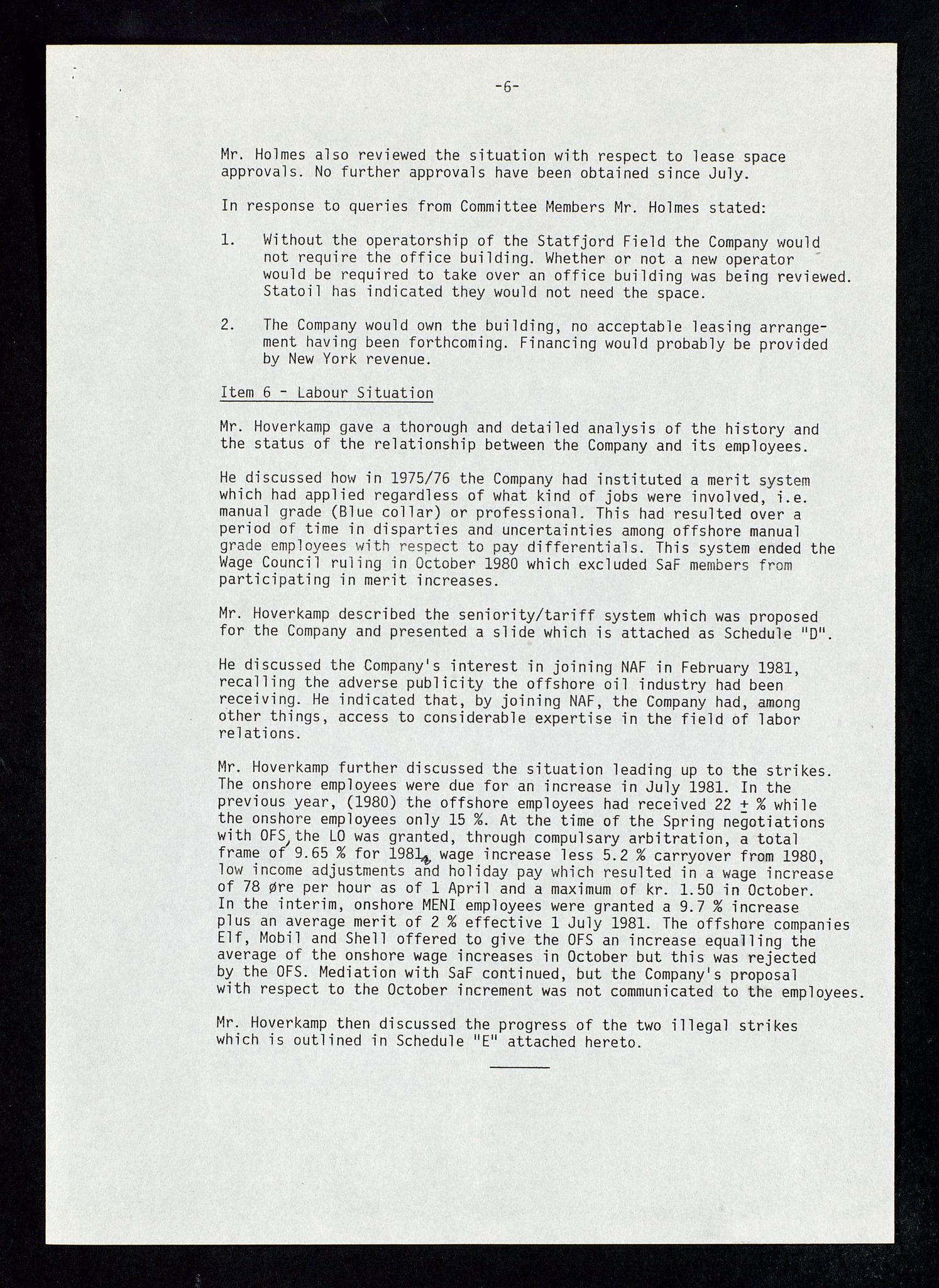 Pa 1578 - Mobil Exploration Norway Incorporated, AV/SAST-A-102024/4/D/Da/L0168: Sak og korrespondanse og styremøter, 1973-1986, s. 110