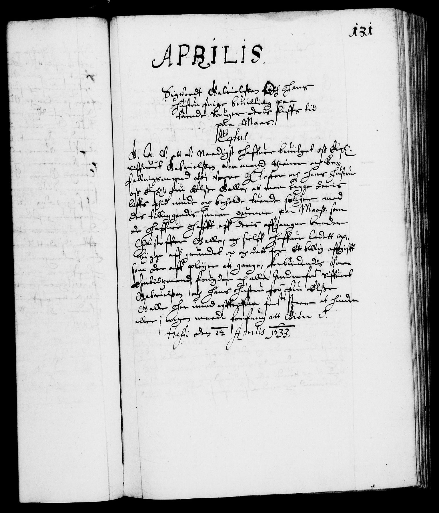 Danske Kanselli 1572-1799, RA/EA-3023/F/Fc/Fca/Fcaa/L0005: Norske registre (mikrofilm), 1631-1636, s. 131a