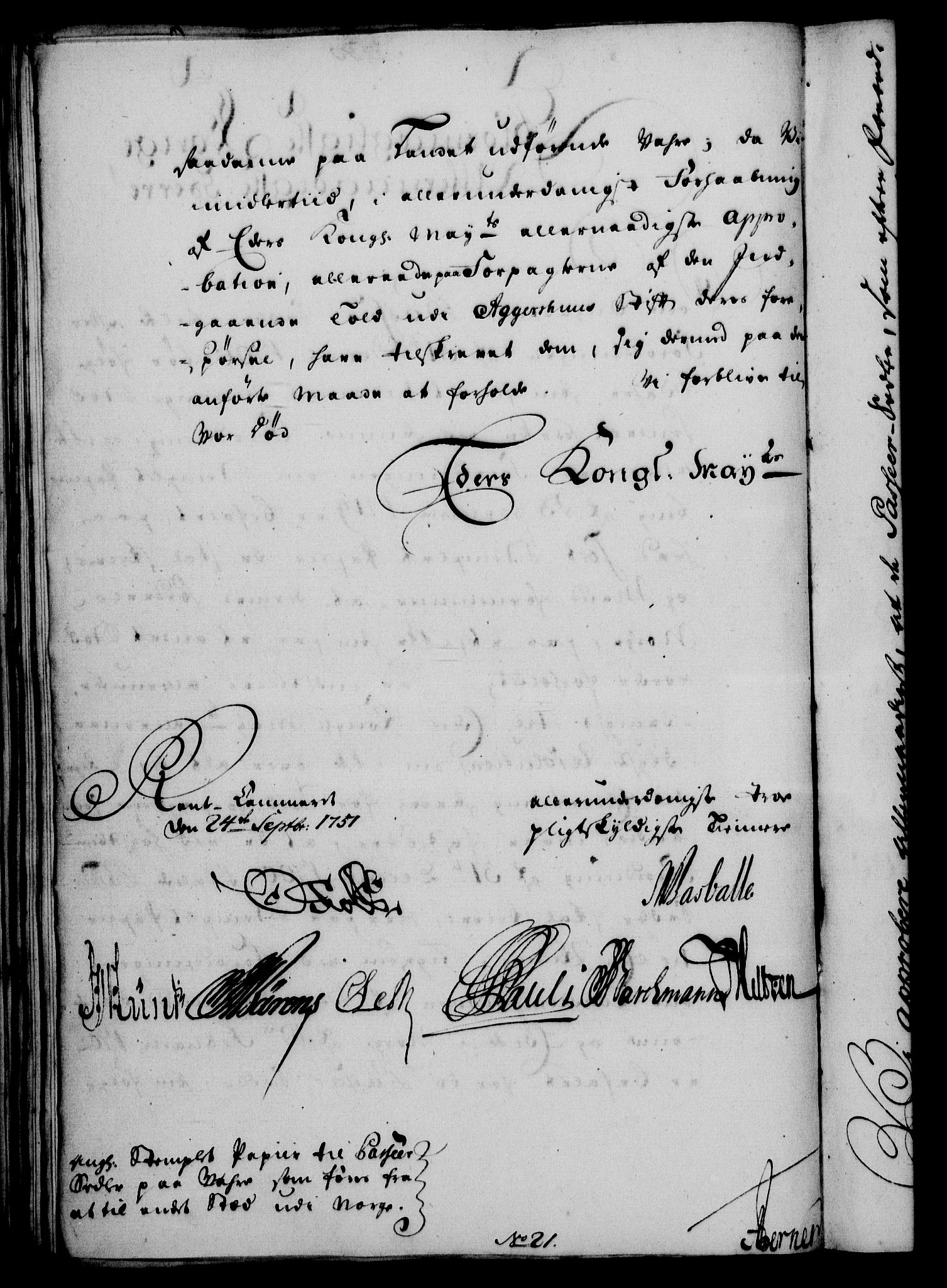 Rentekammeret, Kammerkanselliet, RA/EA-3111/G/Gf/Gfa/L0033: Norsk relasjons- og resolusjonsprotokoll (merket RK 52.33), 1751, s. 439