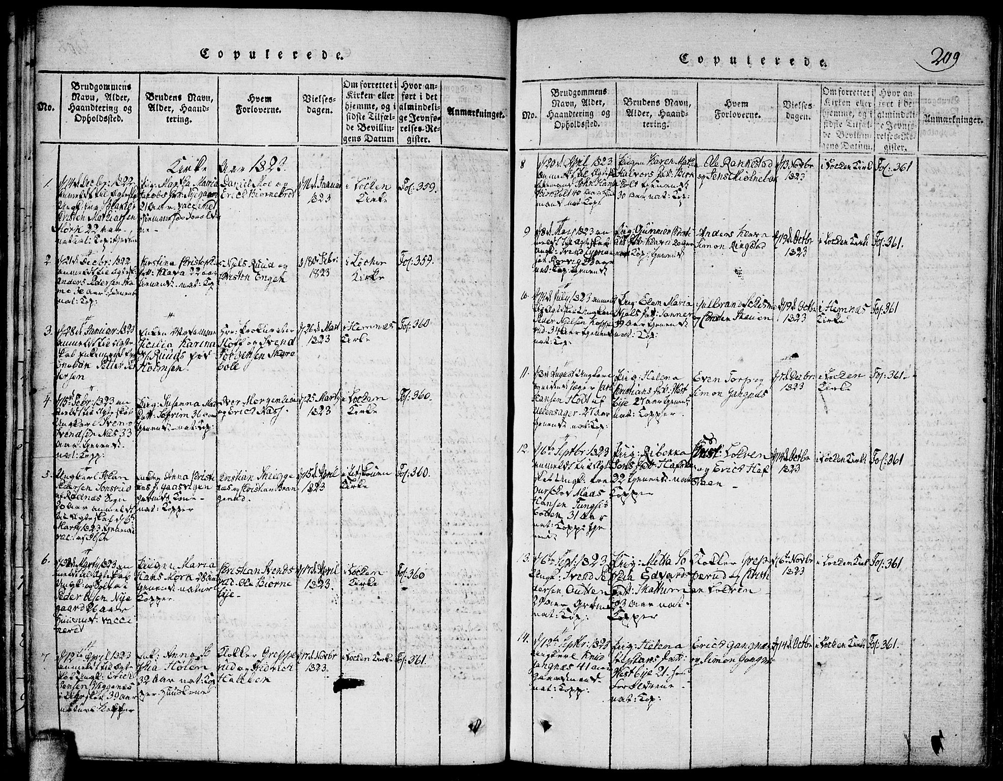 Høland prestekontor Kirkebøker, SAO/A-10346a/F/Fa/L0007: Ministerialbok nr. I 7, 1814-1827, s. 209