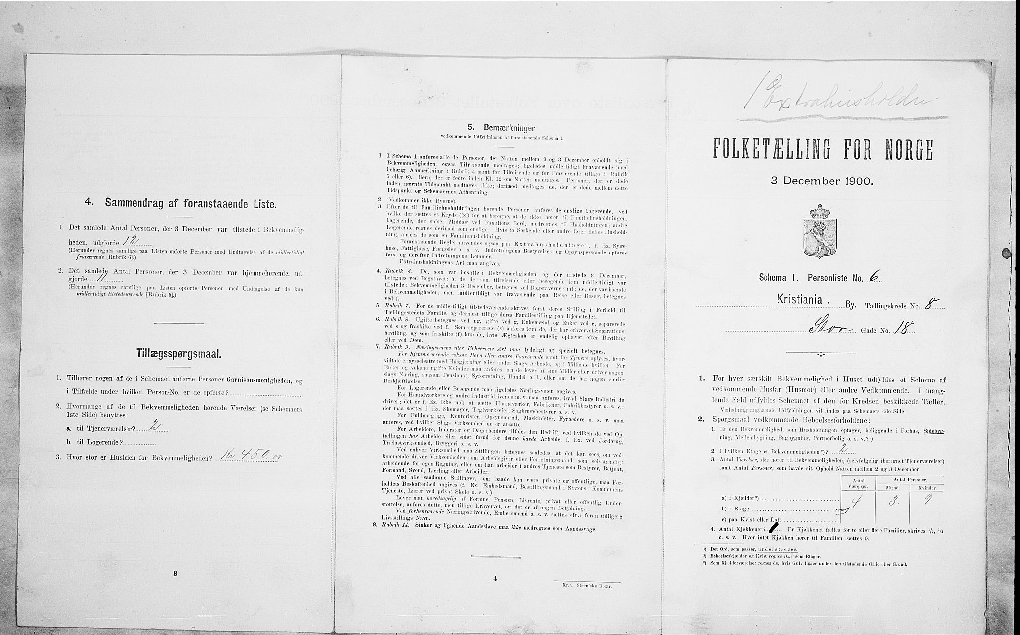 SAO, Folketelling 1900 for 0301 Kristiania kjøpstad, 1900, s. 92265