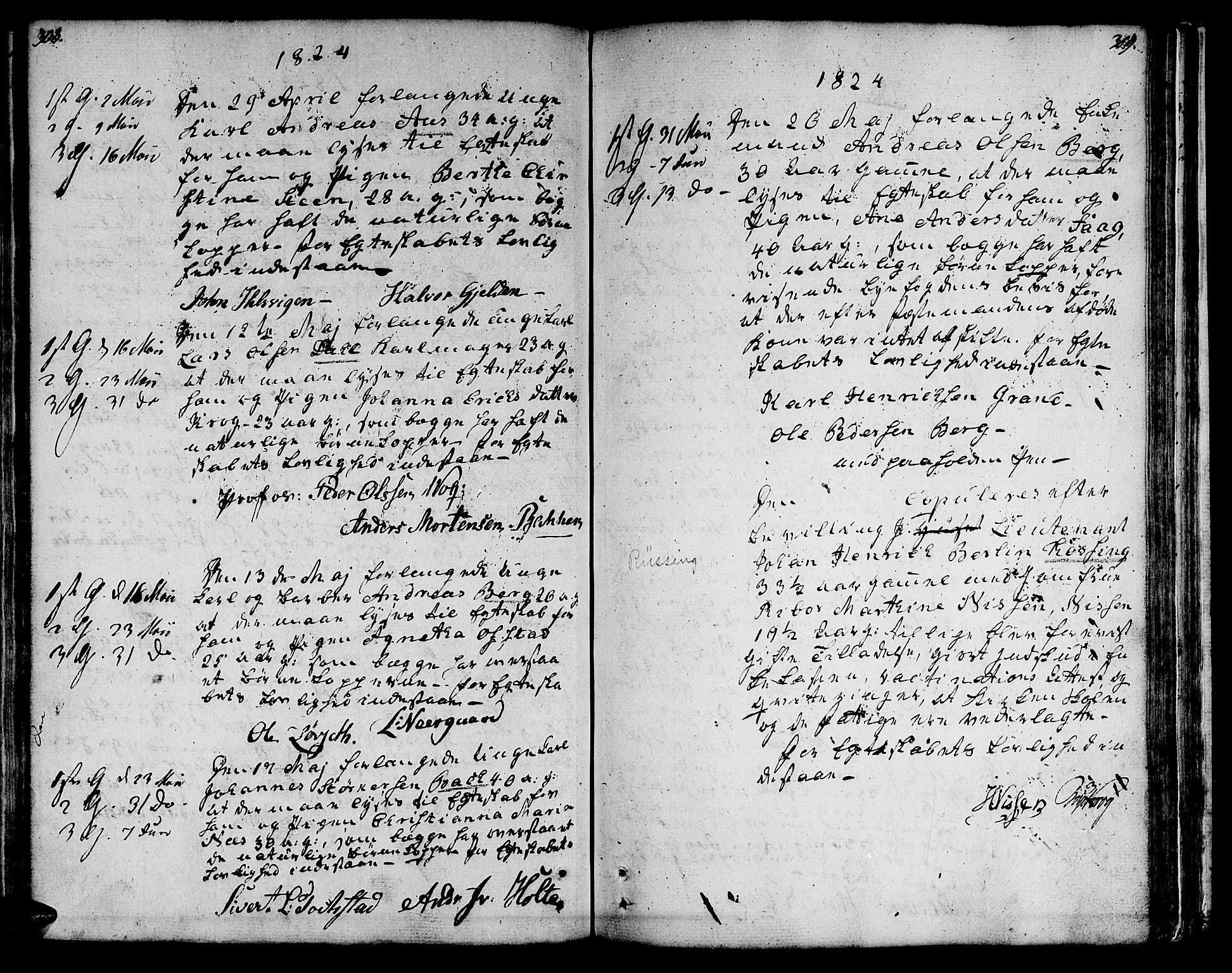 Ministerialprotokoller, klokkerbøker og fødselsregistre - Sør-Trøndelag, SAT/A-1456/601/L0042: Ministerialbok nr. 601A10, 1802-1830, s. 308-309