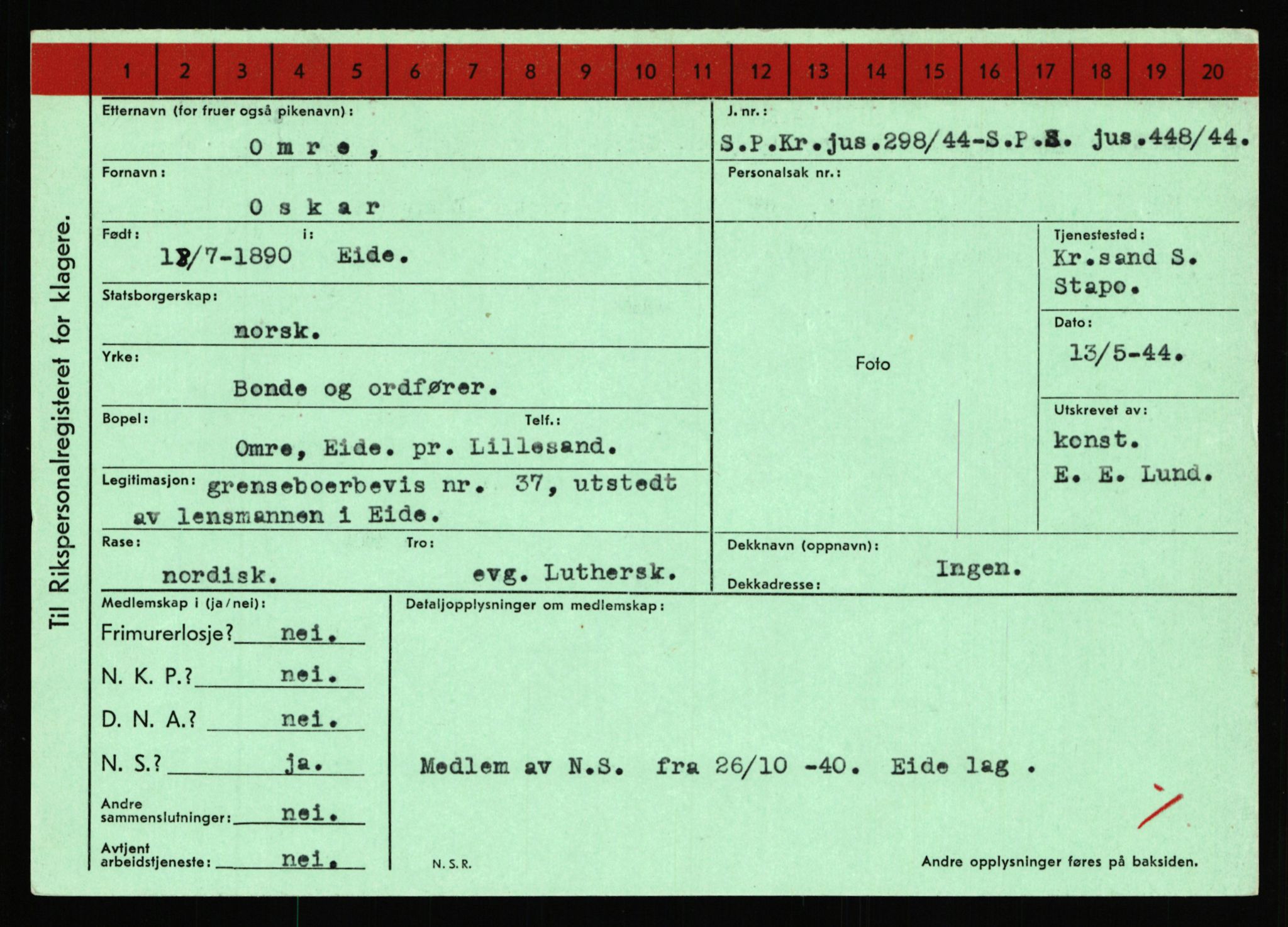 Statspolitiet - Hovedkontoret / Osloavdelingen, AV/RA-S-1329/C/Ca/L0012: Oanæs - Quistgaard	, 1943-1945, s. 2076