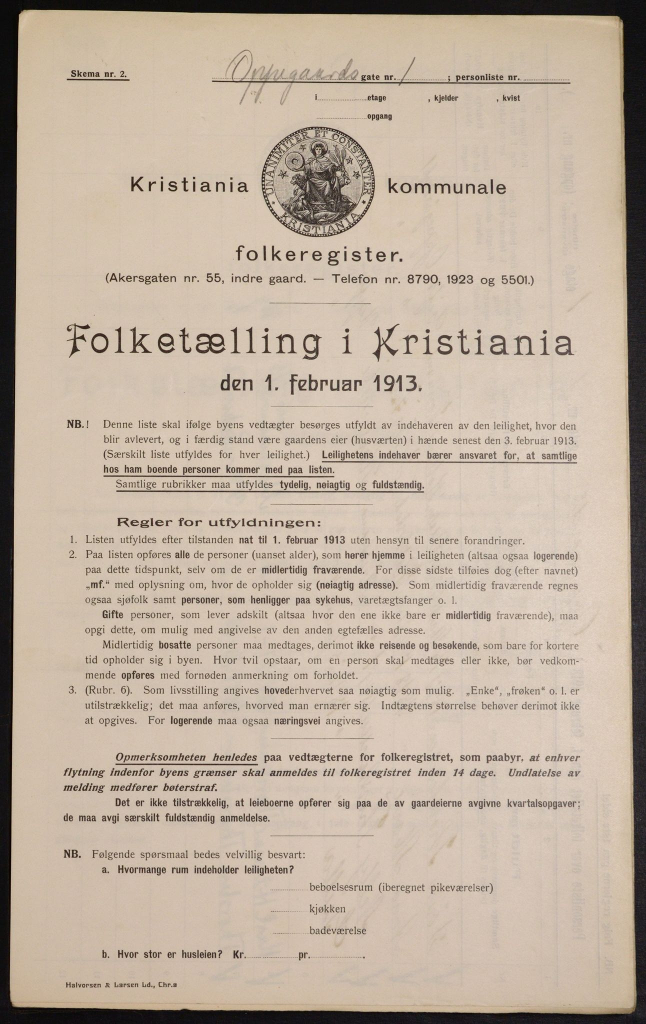 OBA, Kommunal folketelling 1.2.1913 for Kristiania, 1913, s. 75849