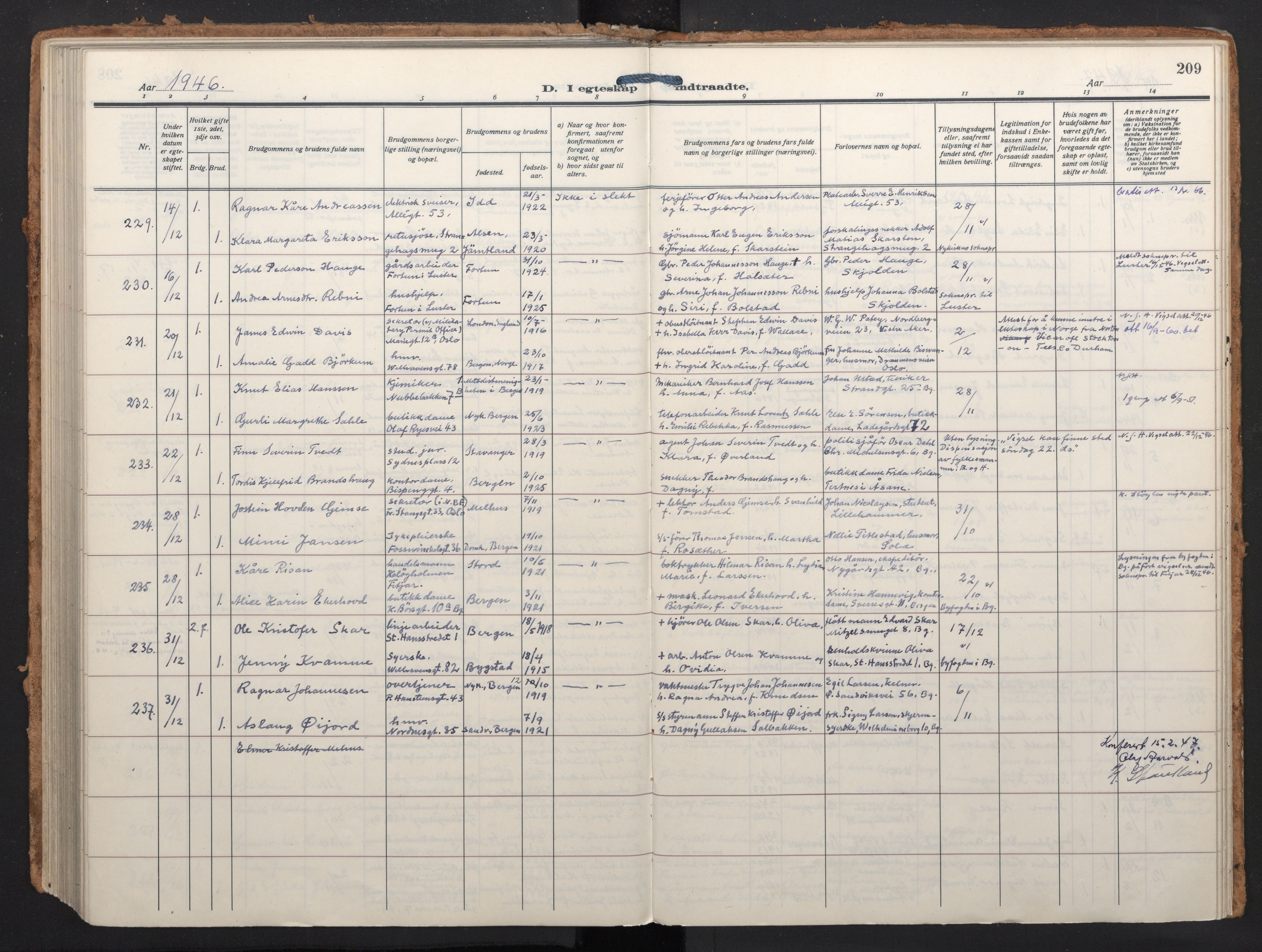 Johanneskirken sokneprestembete, AV/SAB-A-76001/H/Haa/L0014: Ministerialbok nr. D 3, 1929-1949, s. 208b-209a