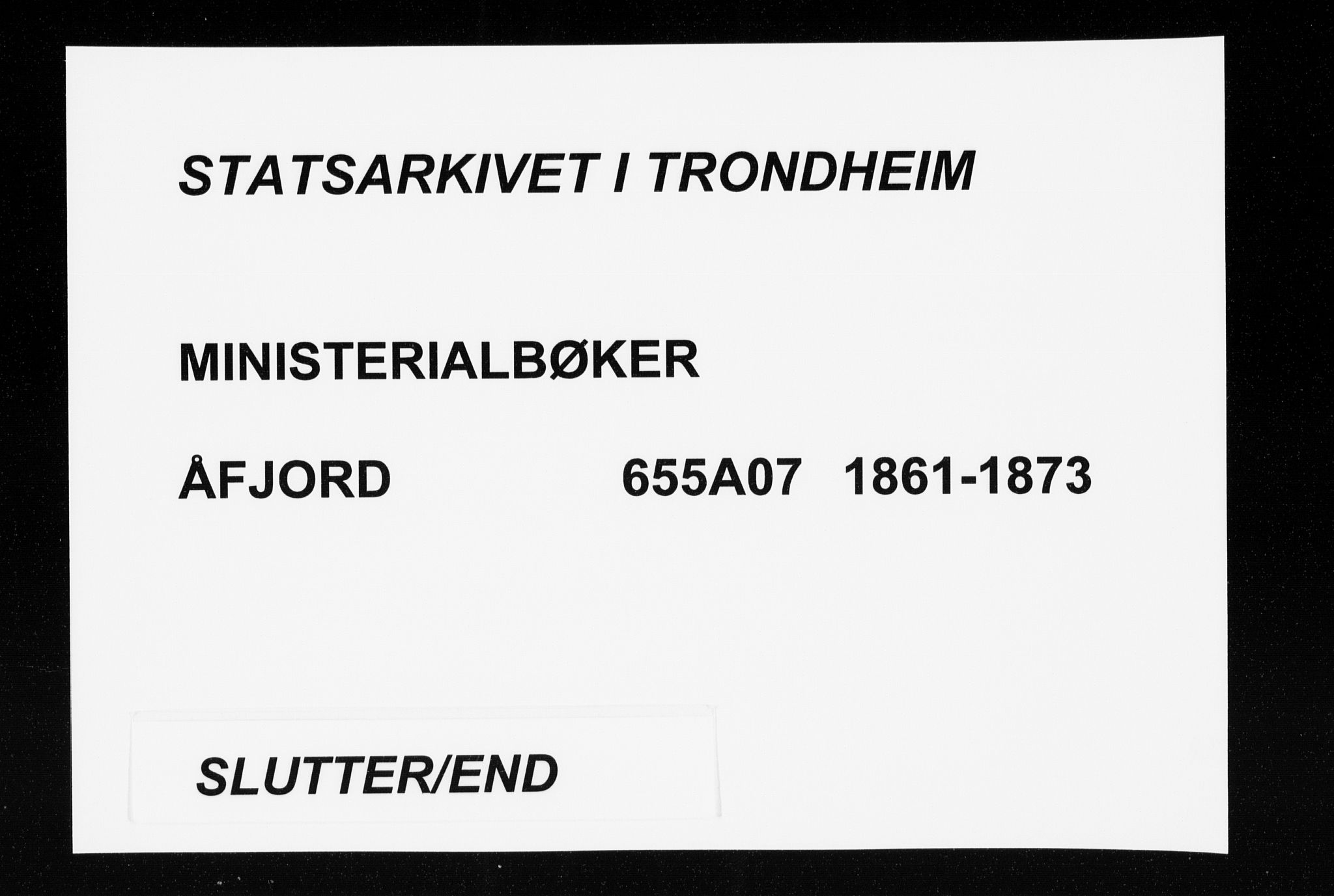 Ministerialprotokoller, klokkerbøker og fødselsregistre - Sør-Trøndelag, SAT/A-1456/655/L0678: Ministerialbok nr. 655A07, 1861-1873