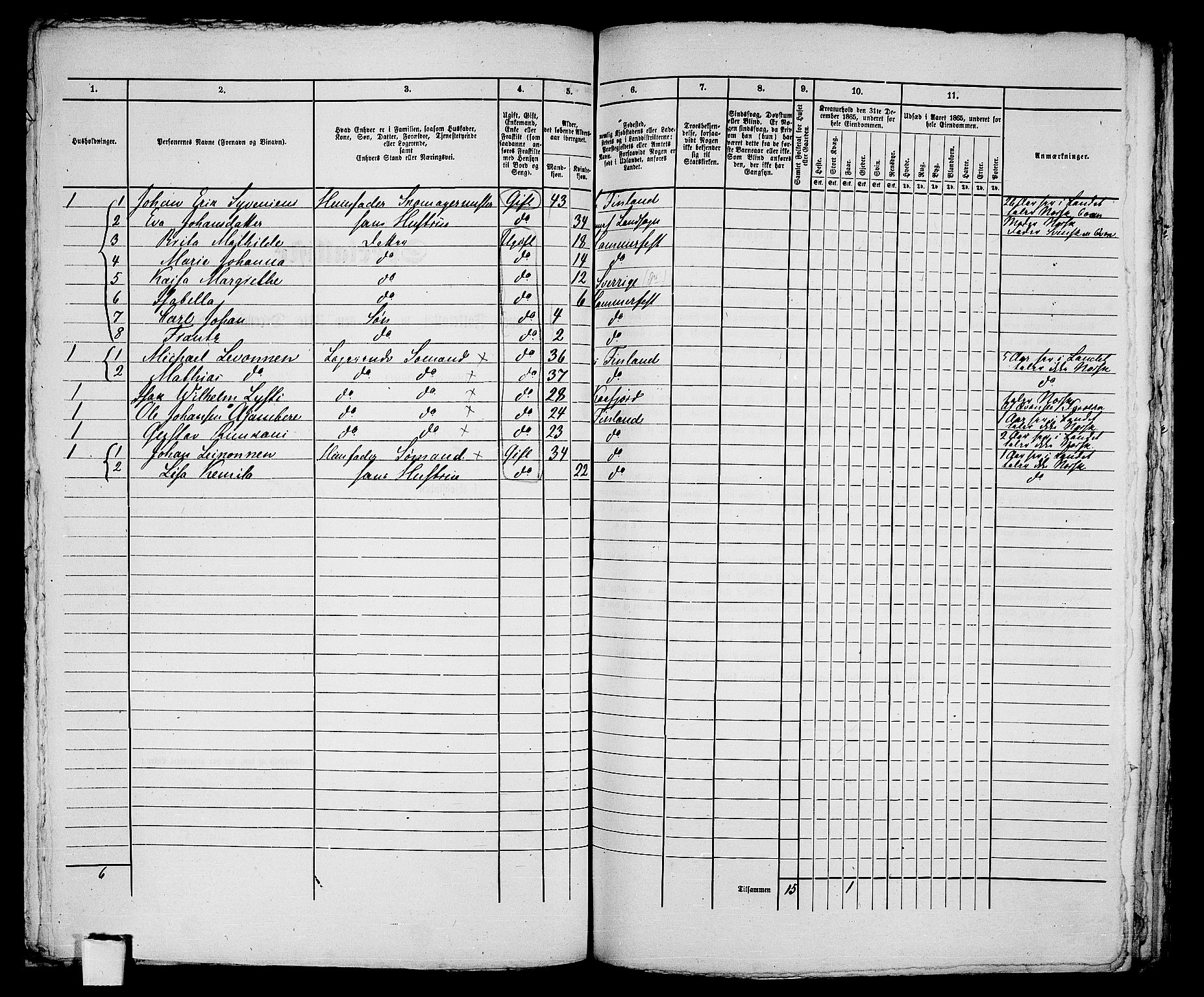 RA, Folketelling 1865 for 2001B Hammerfest prestegjeld, Hammerfest kjøpstad, 1865, s. 220