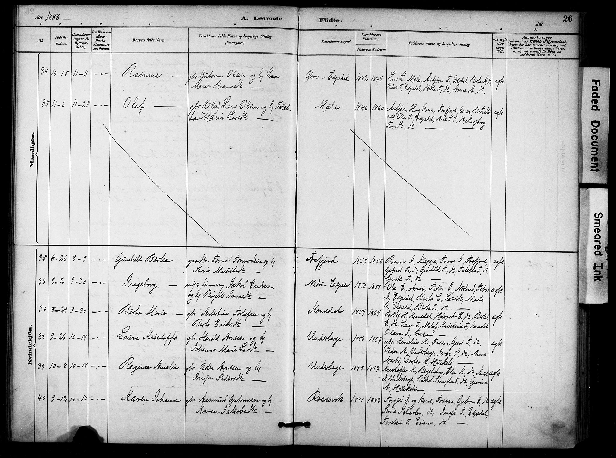 Høgsfjord sokneprestkontor, AV/SAST-A-101624/H/Ha/Haa/L0006: Ministerialbok nr. A 6, 1885-1897, s. 26