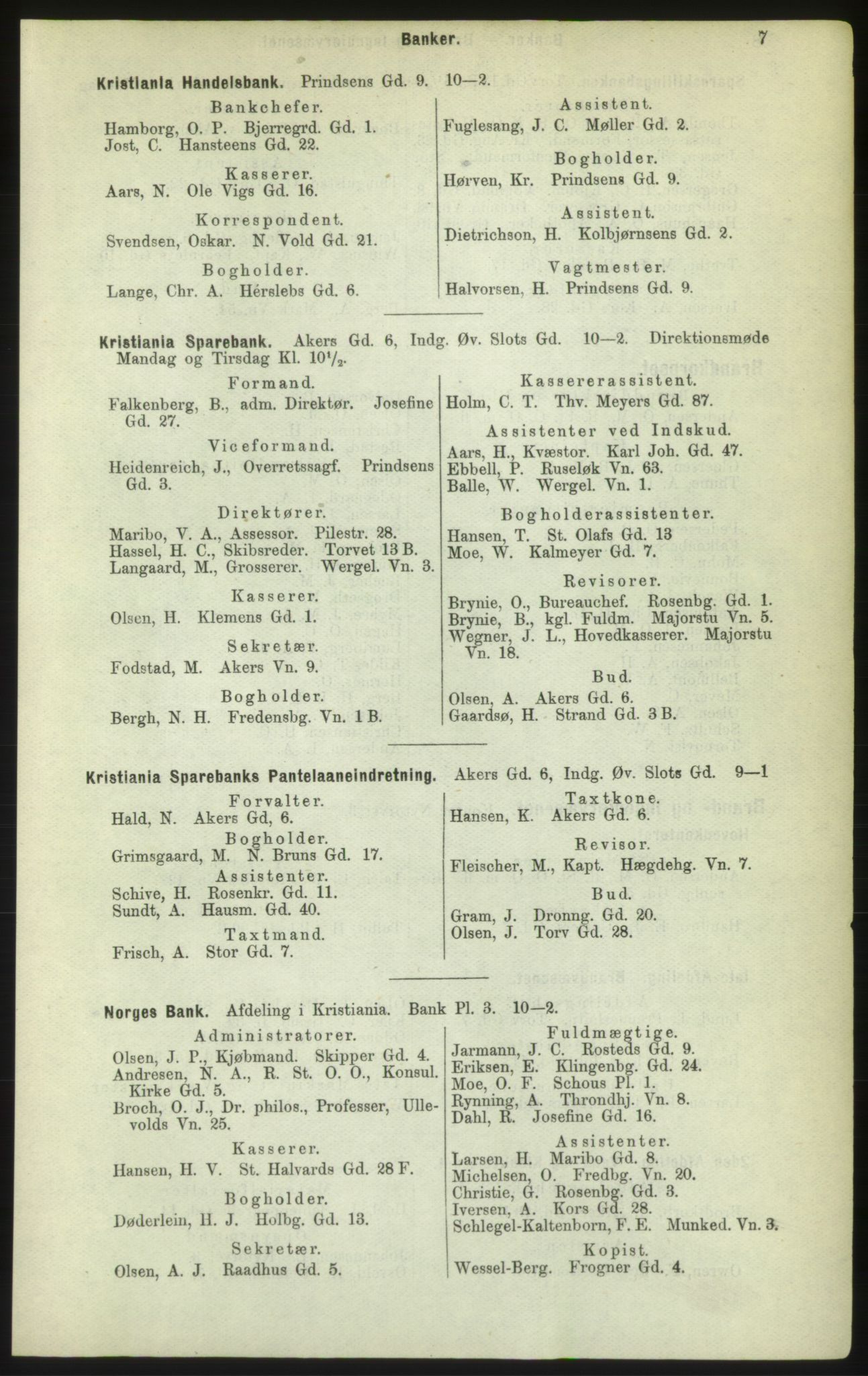 Kristiania/Oslo adressebok, PUBL/-, 1882, s. 7