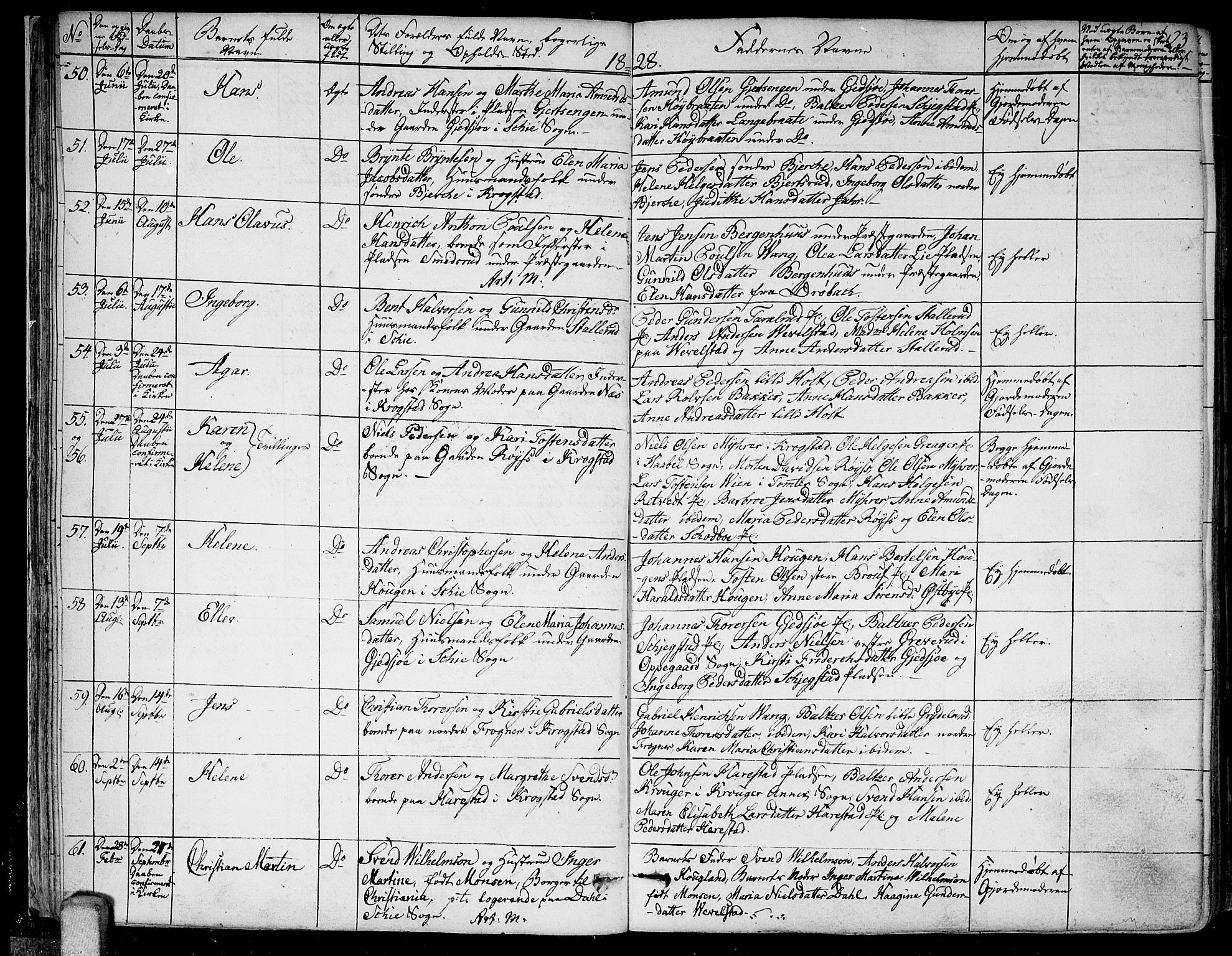 Kråkstad prestekontor Kirkebøker, AV/SAO-A-10125a/F/Fa/L0004: Ministerialbok nr. I 4, 1825-1837, s. 23