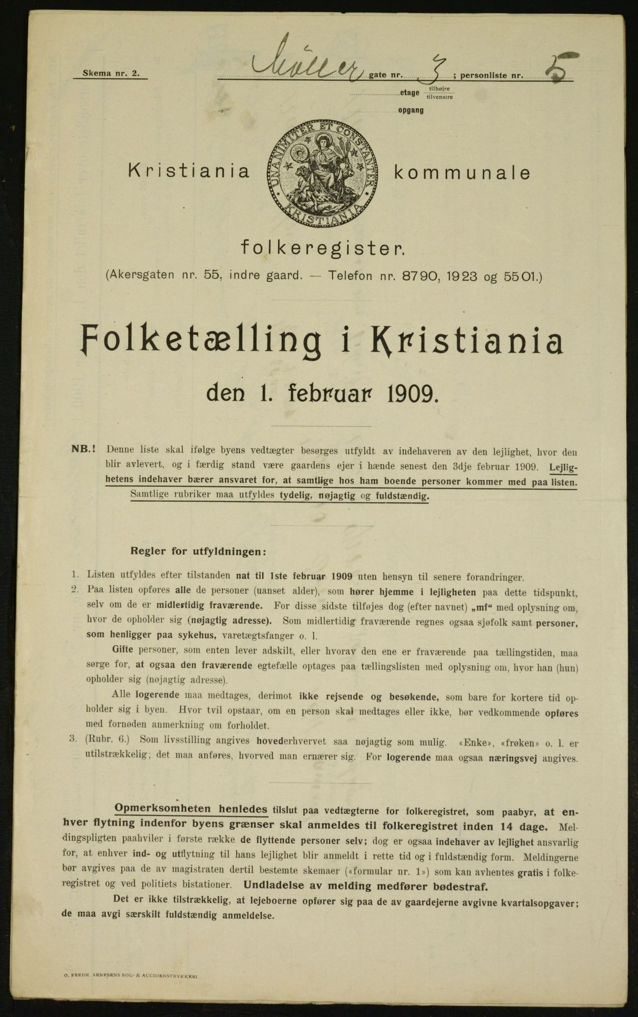 OBA, Kommunal folketelling 1.2.1909 for Kristiania kjøpstad, 1909, s. 61934