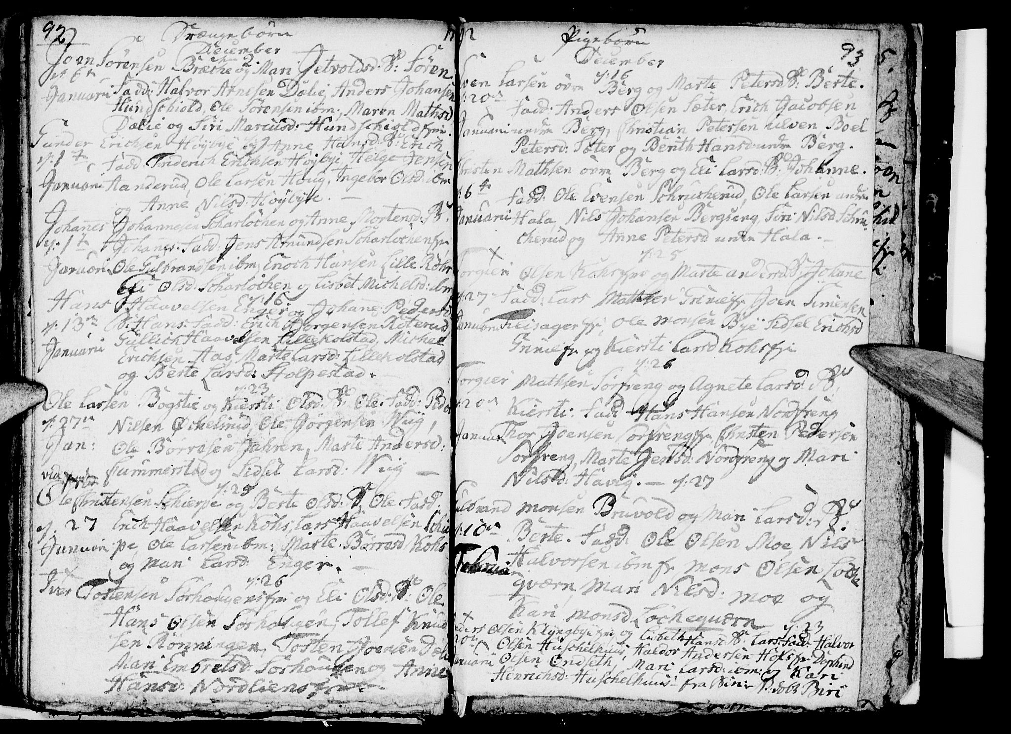 Ringsaker prestekontor, SAH/PREST-014/I/Ia/L0005/0005: Kladd til kirkebok nr. 1E, 1790-1792, s. 92-93