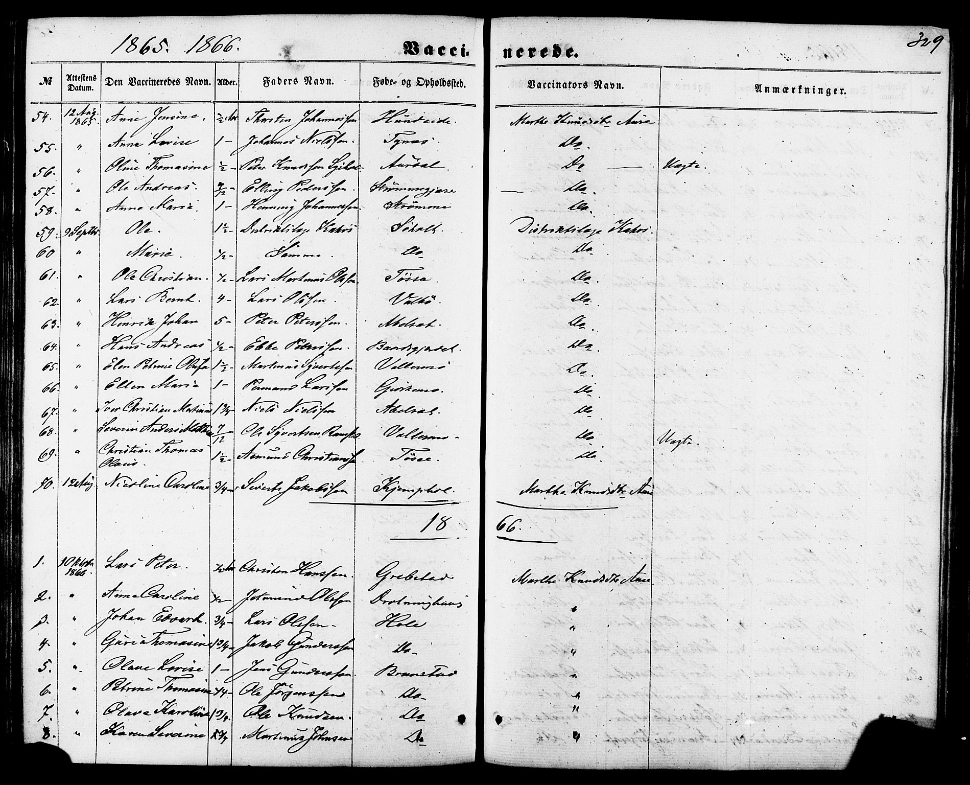 Ministerialprotokoller, klokkerbøker og fødselsregistre - Møre og Romsdal, SAT/A-1454/522/L0314: Ministerialbok nr. 522A09, 1863-1877, s. 329