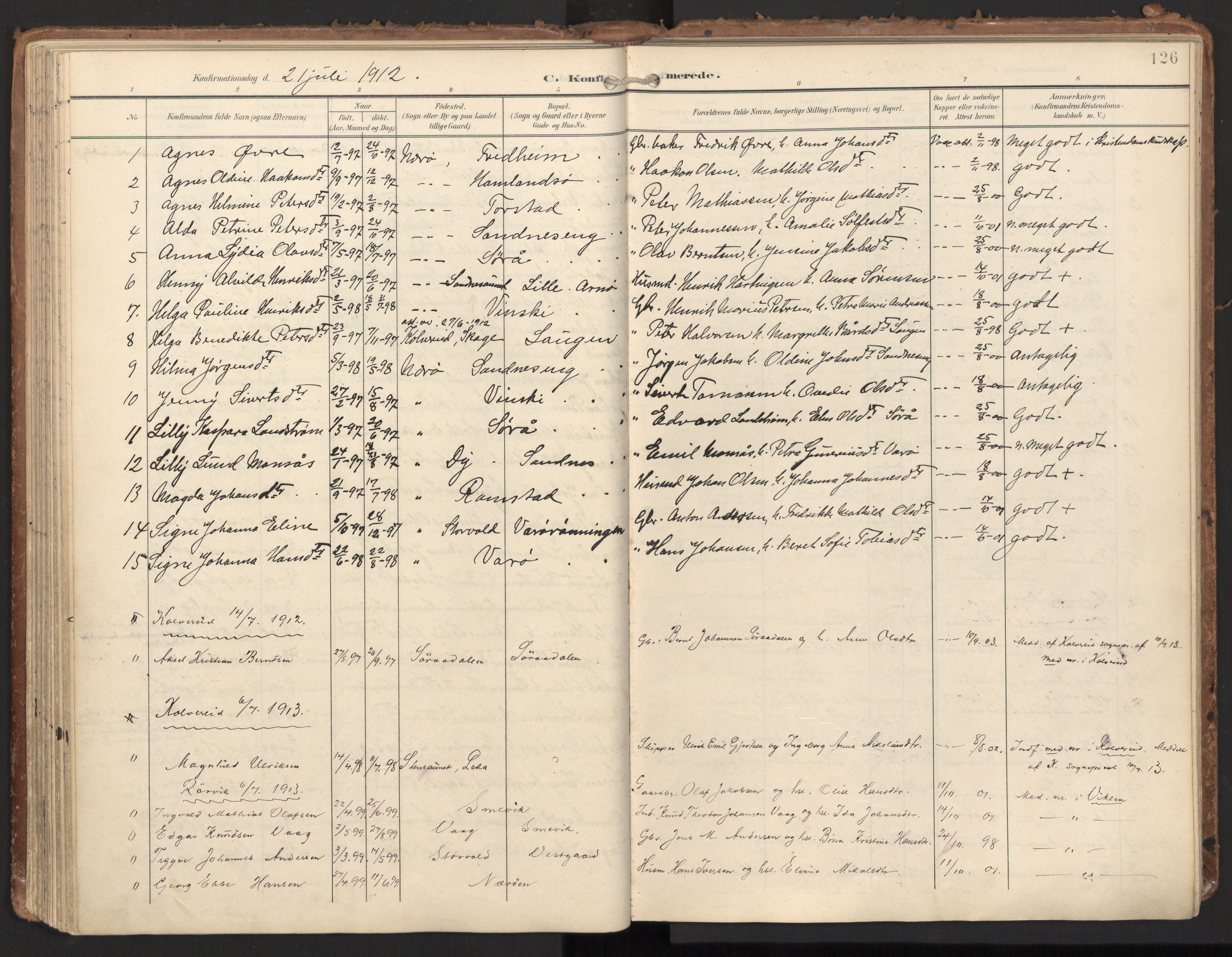 Ministerialprotokoller, klokkerbøker og fødselsregistre - Nord-Trøndelag, AV/SAT-A-1458/784/L0677: Ministerialbok nr. 784A12, 1900-1920, s. 126