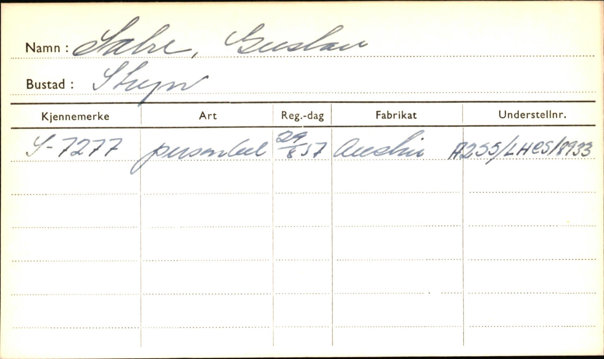 Statens vegvesen, Sogn og Fjordane vegkontor, AV/SAB-A-5301/4/F/L0002: Eigarregister Fjordane til 1.6.1961, 1930-1961, s. 23