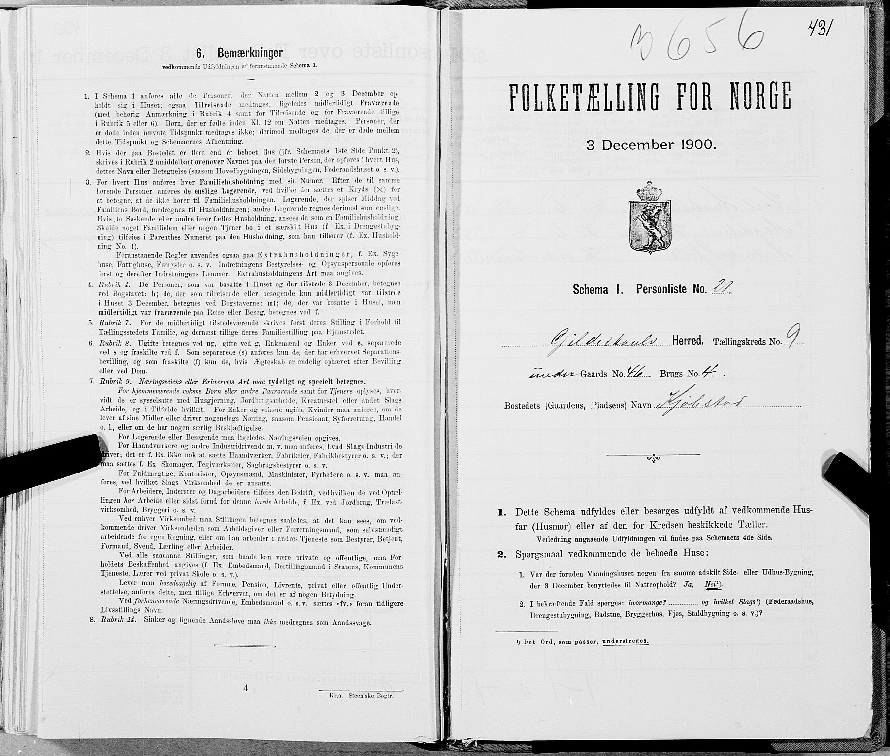 SAT, Folketelling 1900 for 1838 Gildeskål herred, 1900, s. 947