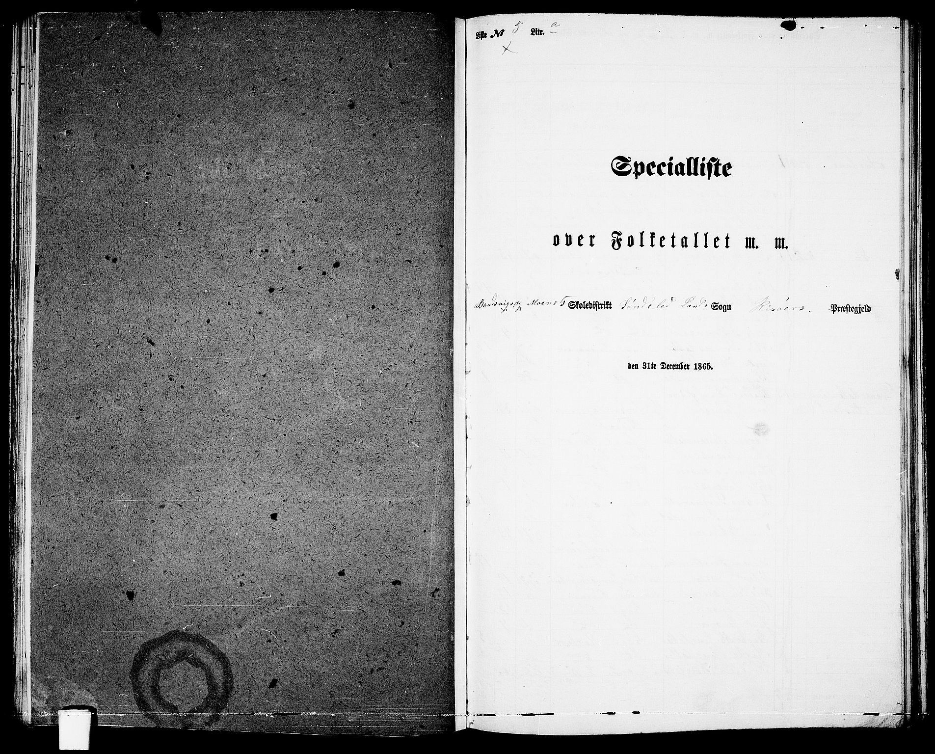 RA, Folketelling 1865 for 0913L Risør prestegjeld, Søndeled sokn, 1865, s. 81