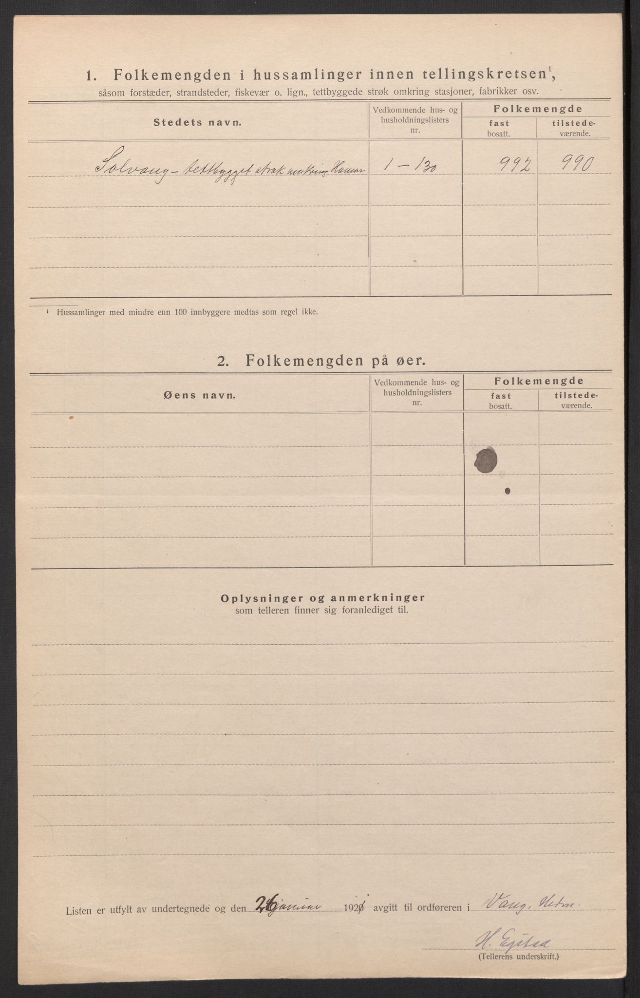 SAH, Folketelling 1920 for 0414 Vang herred, 1920, s. 26