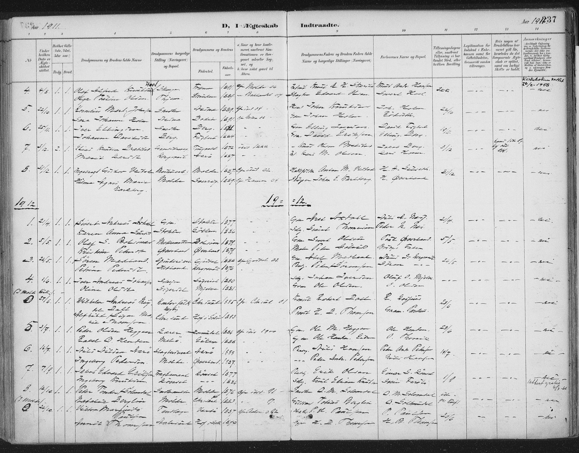 Ministerialprotokoller, klokkerbøker og fødselsregistre - Møre og Romsdal, SAT/A-1454/555/L0658: Ministerialbok nr. 555A09, 1887-1917, s. 237