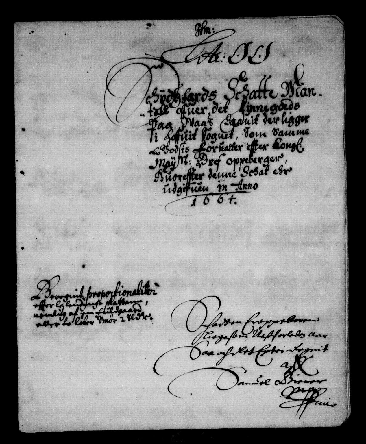 Rentekammeret inntil 1814, Reviderte regnskaper, Stiftamtstueregnskaper, Bergen stiftamt, AV/RA-EA-6043/R/Rc/L0014: Bergen stiftamt, 1664