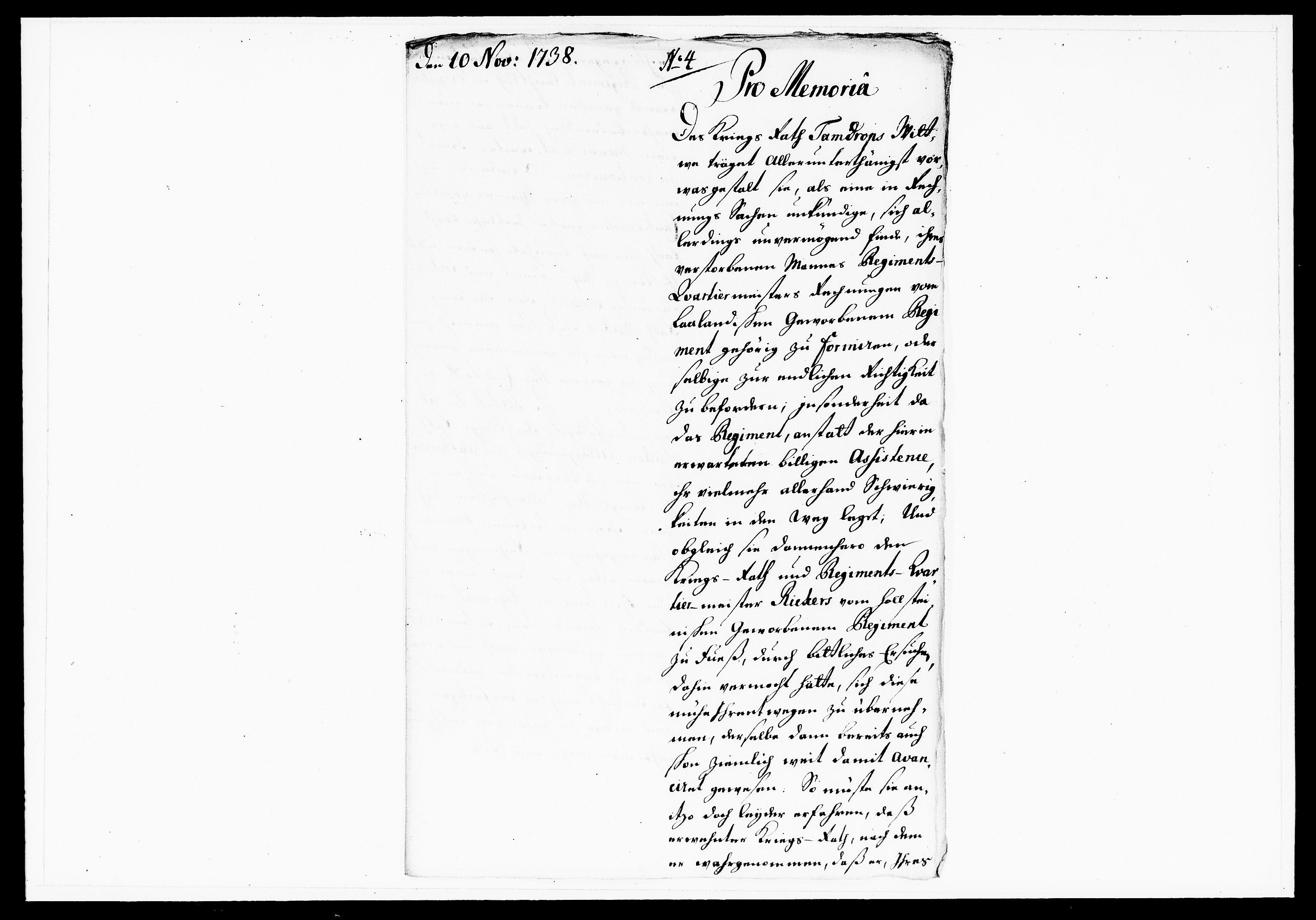 Krigskollegiet, Krigskancelliet, DRA/A-0006/-/1143-1150: Refererede sager, 1738, s. 484