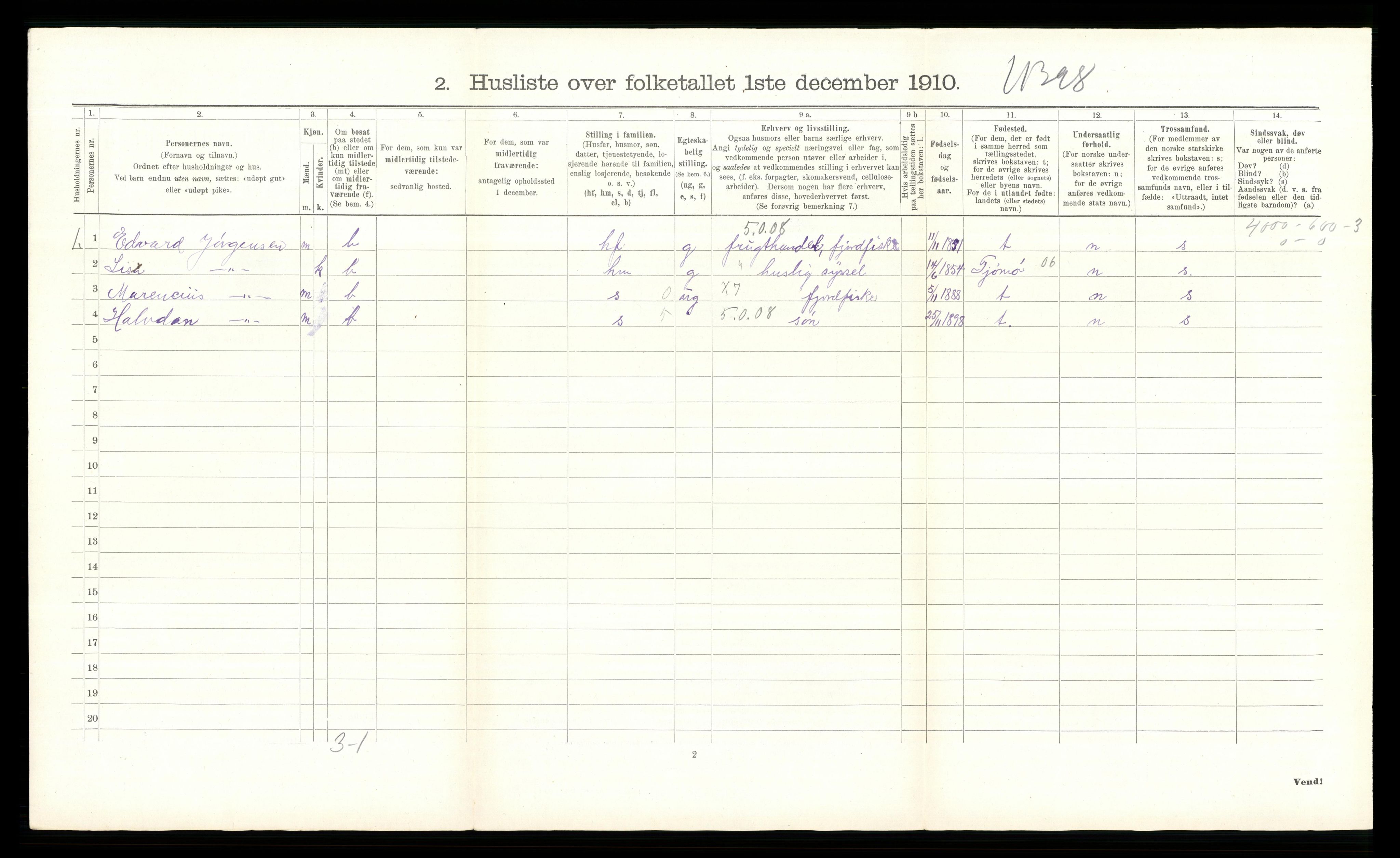 RA, Folketelling 1910 for 0628 Hurum herred, 1910, s. 1293