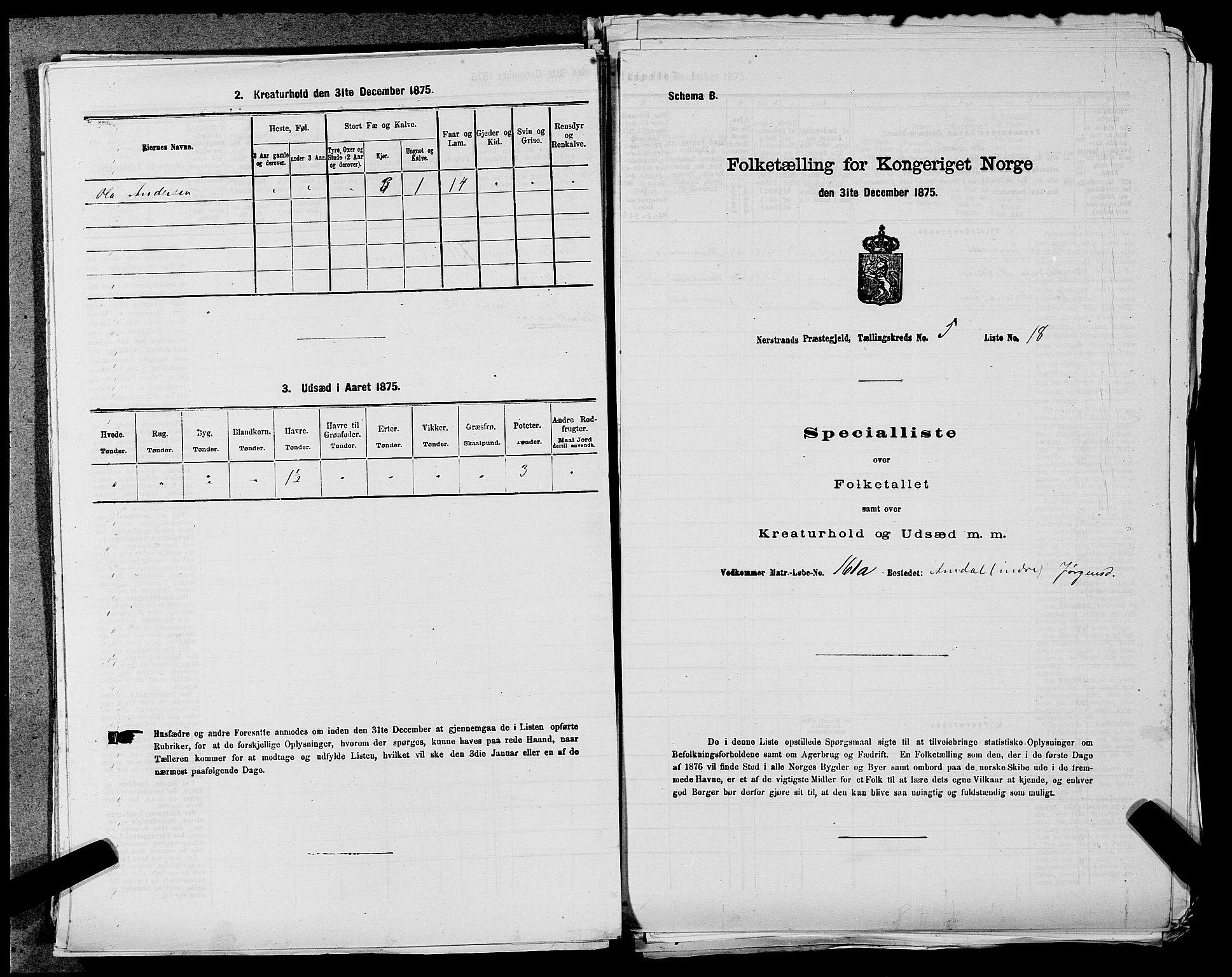 SAST, Folketelling 1875 for 1139P Nedstrand prestegjeld, 1875, s. 370