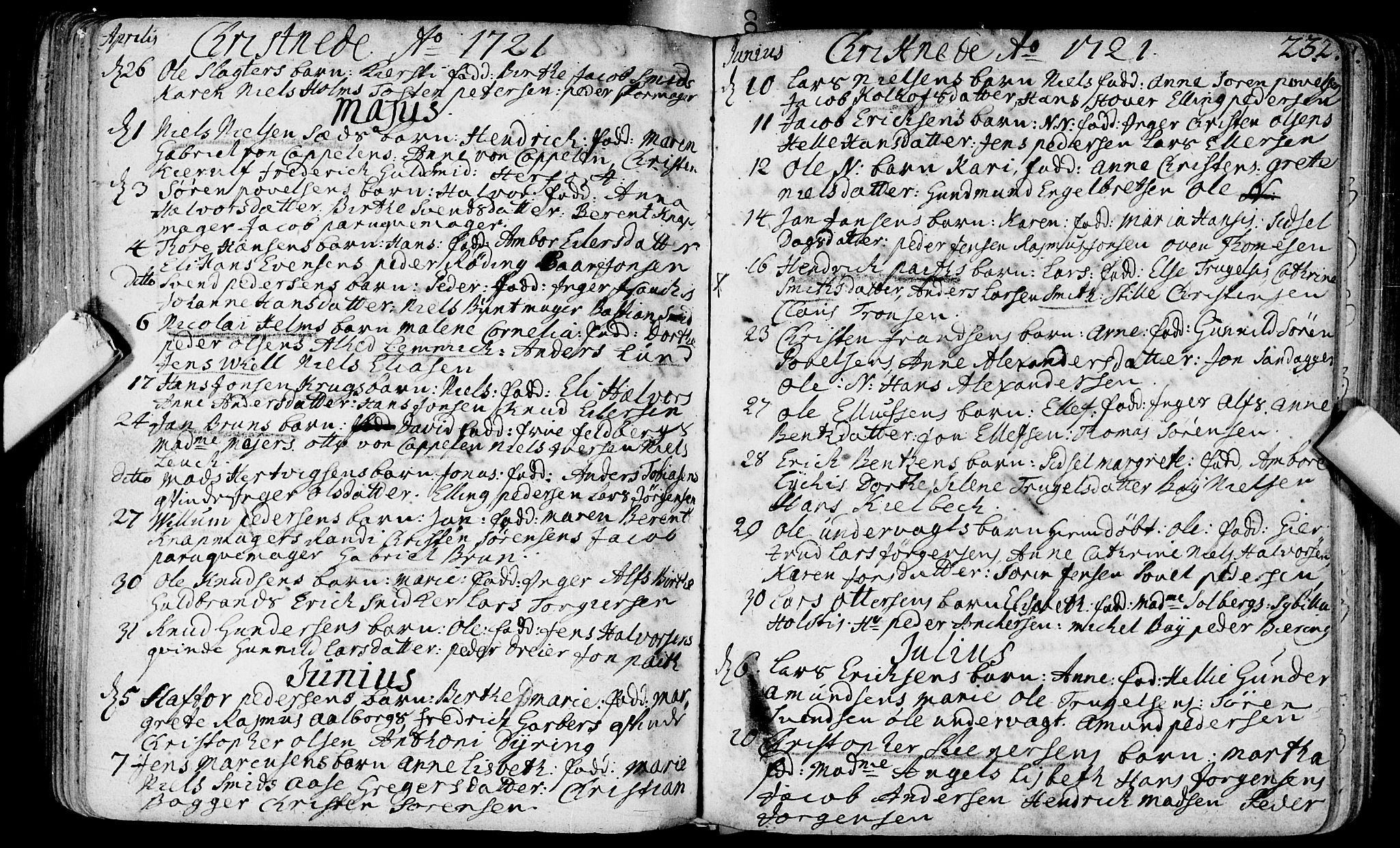 Bragernes kirkebøker, SAKO/A-6/F/Fa/L0003: Ministerialbok nr. I 3, 1706-1734, s. 232