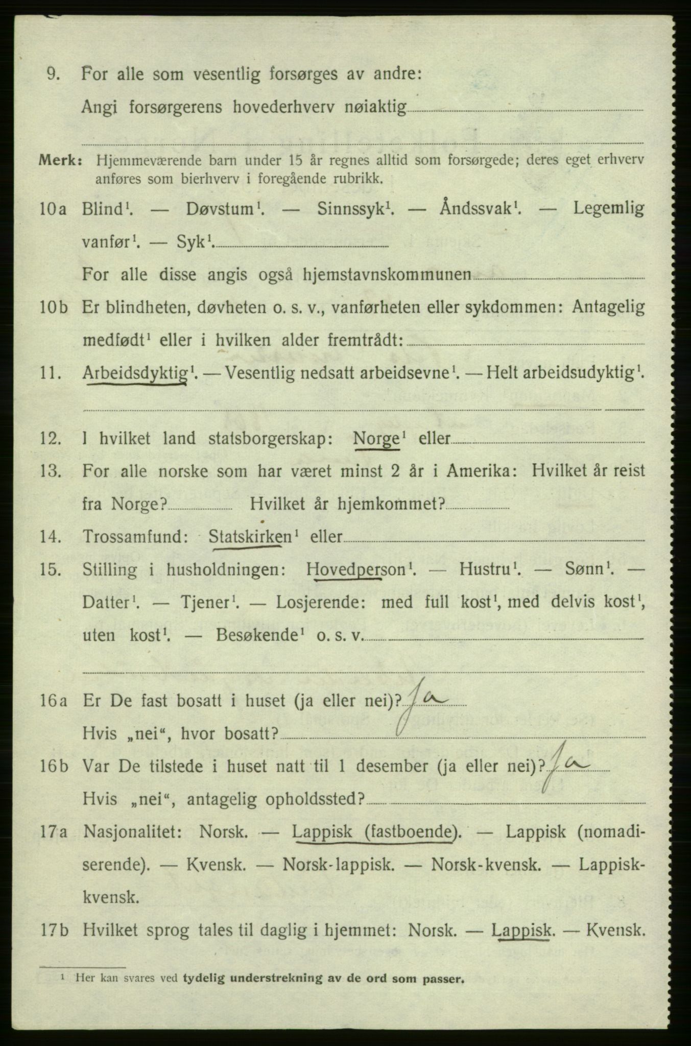 SATØ, Folketelling 1920 for 2025 Tana herred, 1920, s. 2353