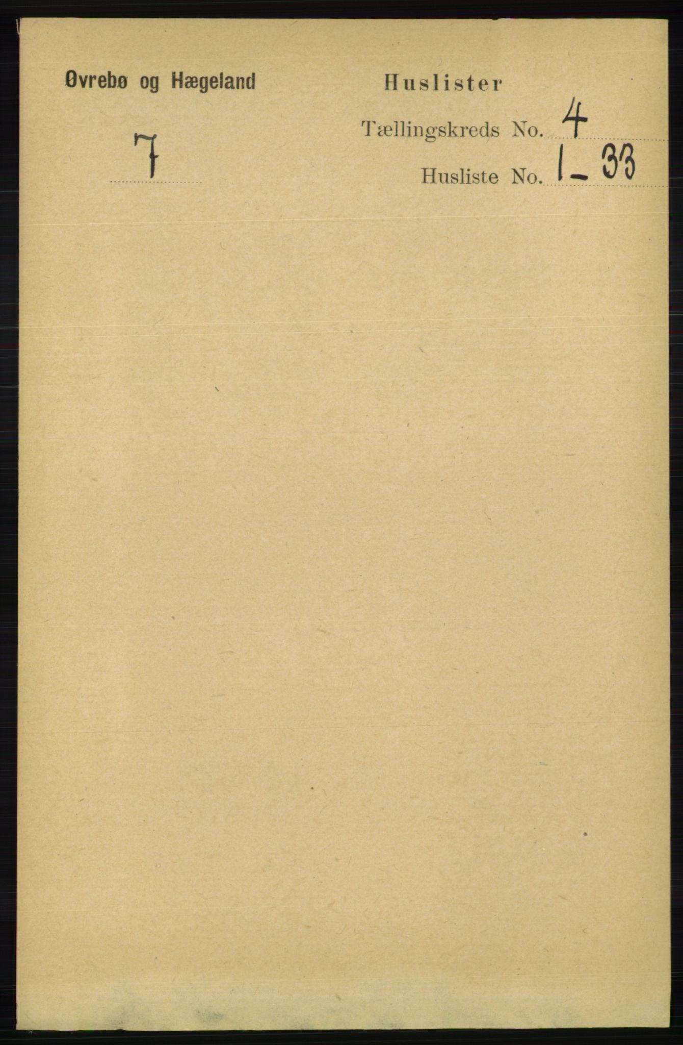 RA, Folketelling 1891 for 1016 Øvrebø og Hægeland herred, 1891, s. 647