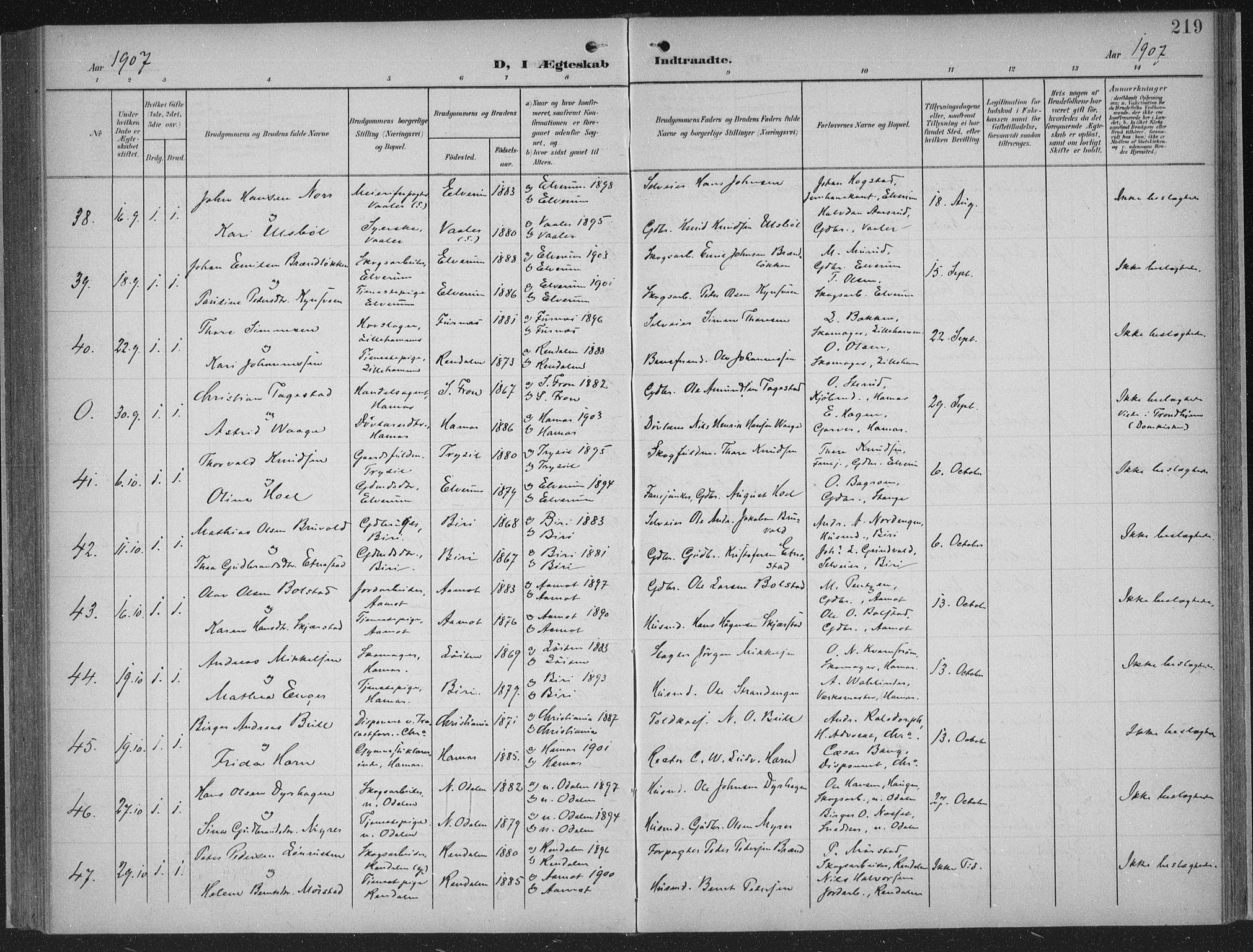 Hamar prestekontor, AV/SAH-DOMPH-002/H/Ha/Haa/L0001: Ministerialbok nr. 1, 1900-1914, s. 219