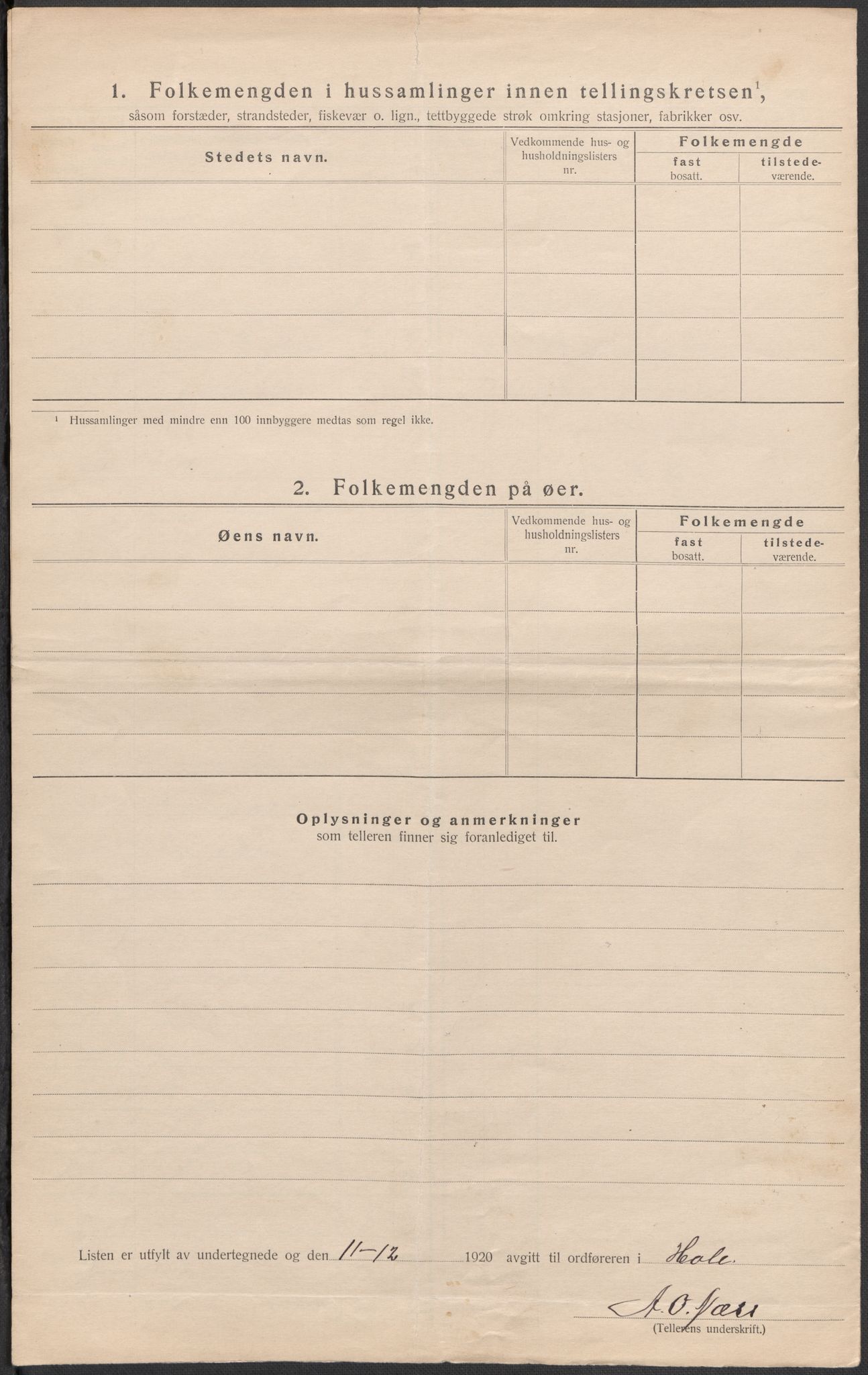 SAKO, Folketelling 1920 for 0612 Hole herred, 1920, s. 18