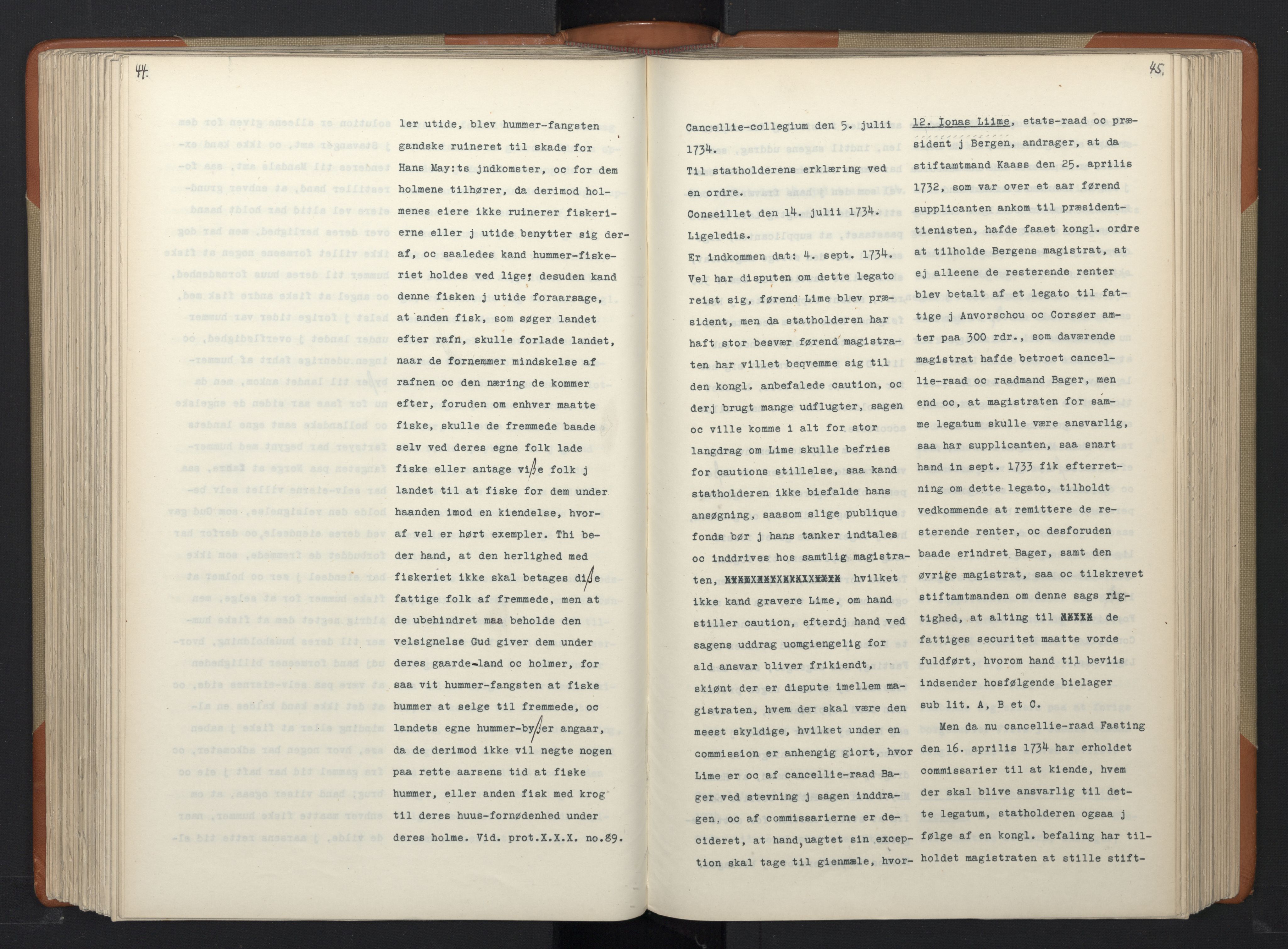 Avskriftsamlingen, RA/EA-4022/F/Fa/L0098: Supplikker, 1734, s. 246