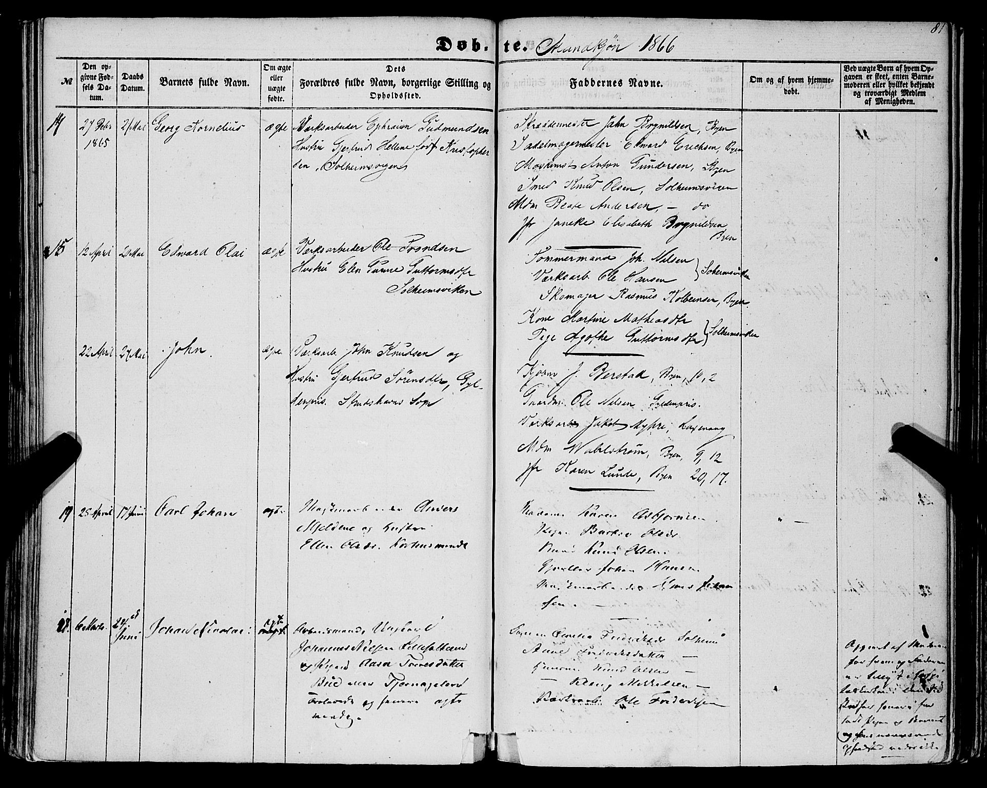 St. Jørgens hospital og Årstad sokneprestembete, AV/SAB-A-99934: Ministerialbok nr. A 5, 1857-1869, s. 81