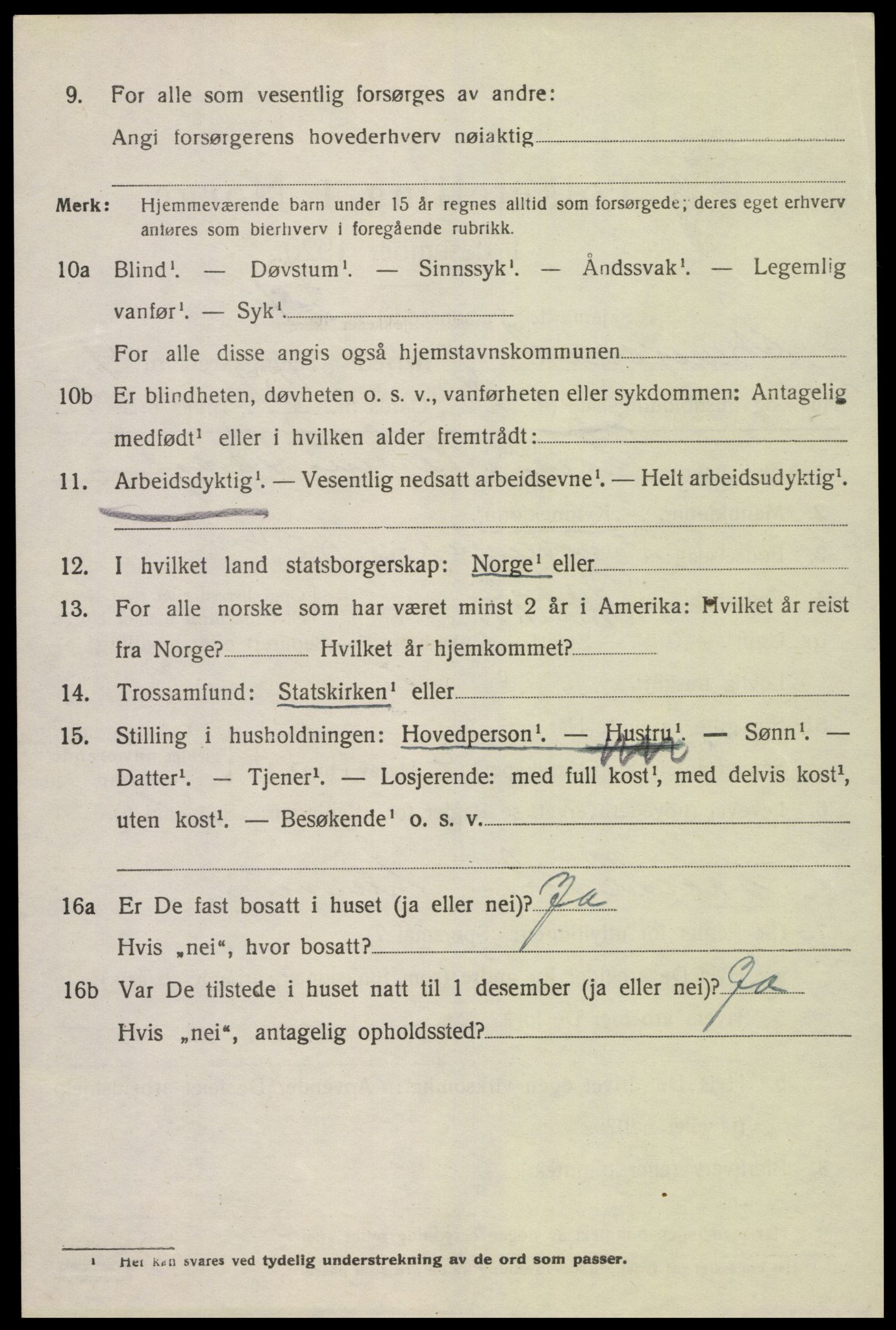 SAK, Folketelling 1920 for 1030 Spangereid herred, 1920, s. 3314