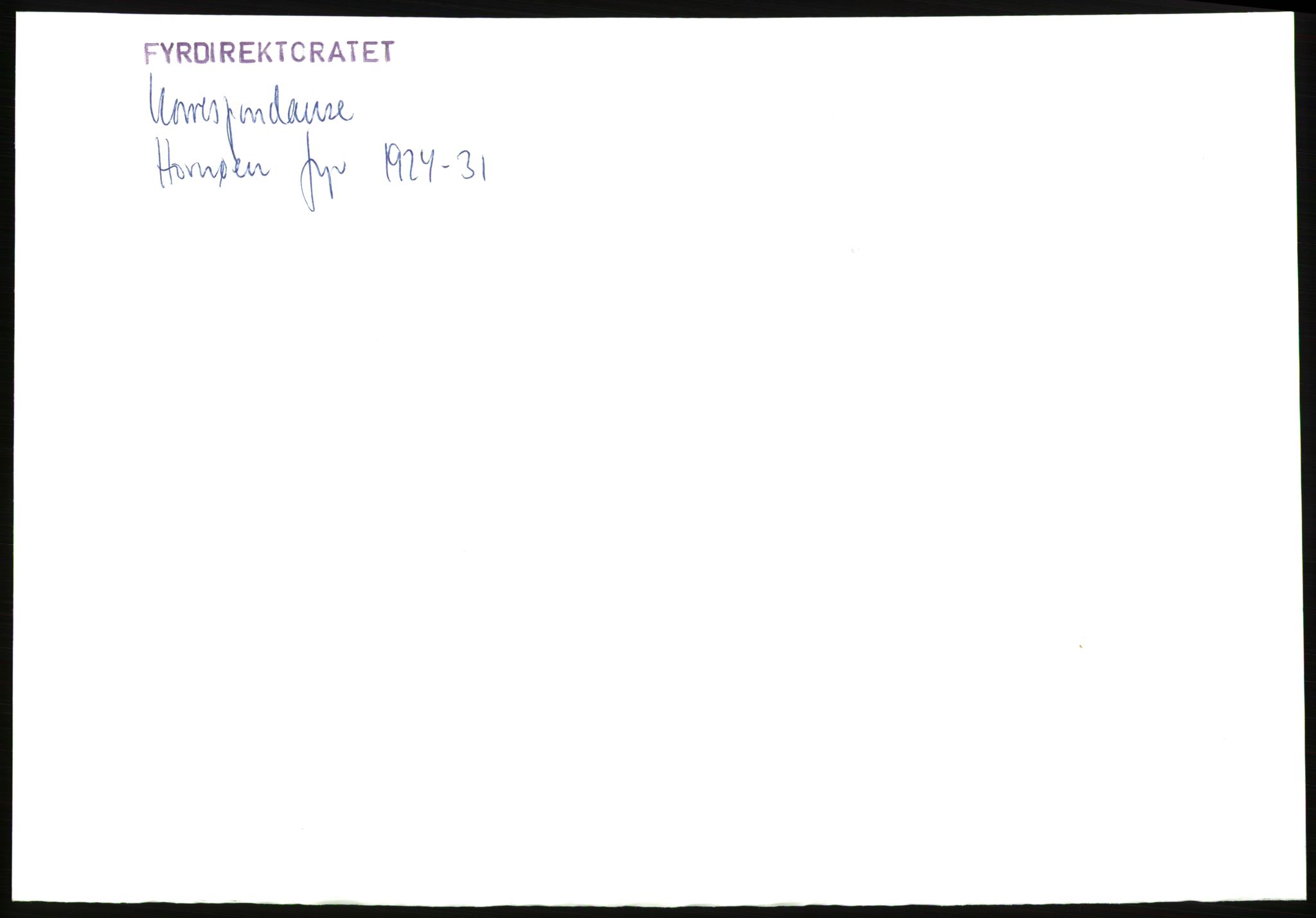 Fyrdirektoratet, RA/S-1602/2/D/L0302/0003: -- / Hornøen fyr  (Se 18, 63, 187), 1924-1931
