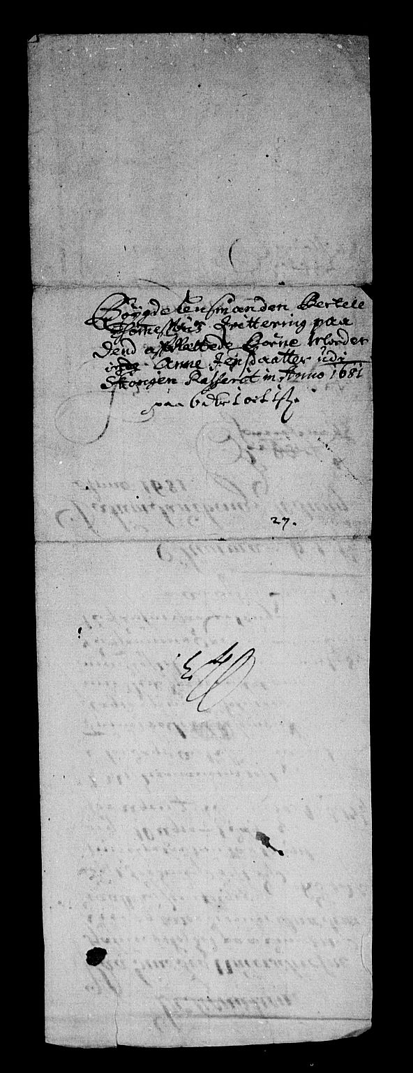 Rentekammeret inntil 1814, Reviderte regnskaper, Stiftamtstueregnskaper, Trondheim stiftamt og Nordland amt, AV/RA-EA-6044/R/Rf/L0063: Trondheim stiftamt, 1681