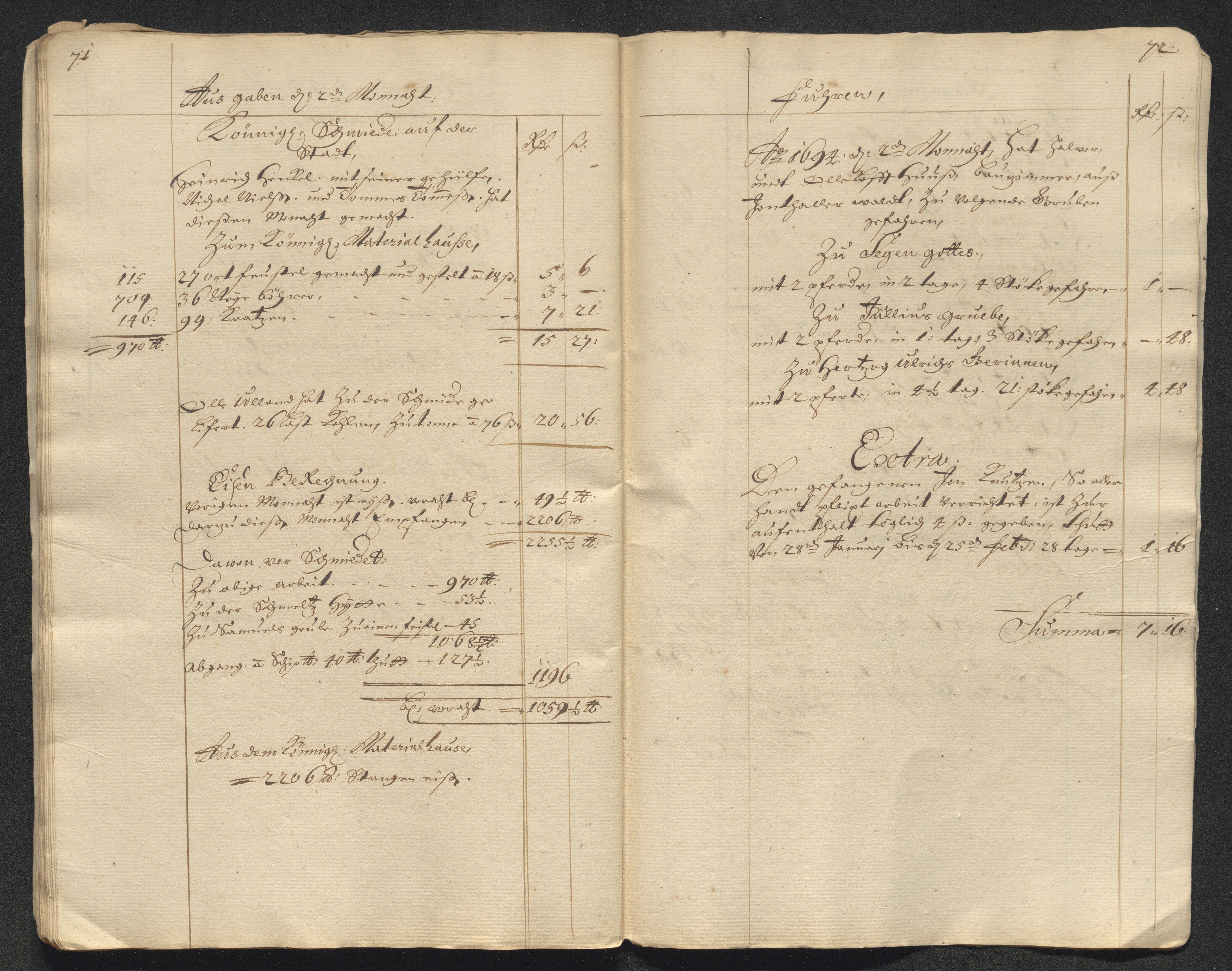 Kongsberg Sølvverk 1623-1816, AV/SAKO-EA-3135/001/D/Dc/Dcd/L0067: Utgiftsregnskap for gruver m.m. , 1694, s. 86