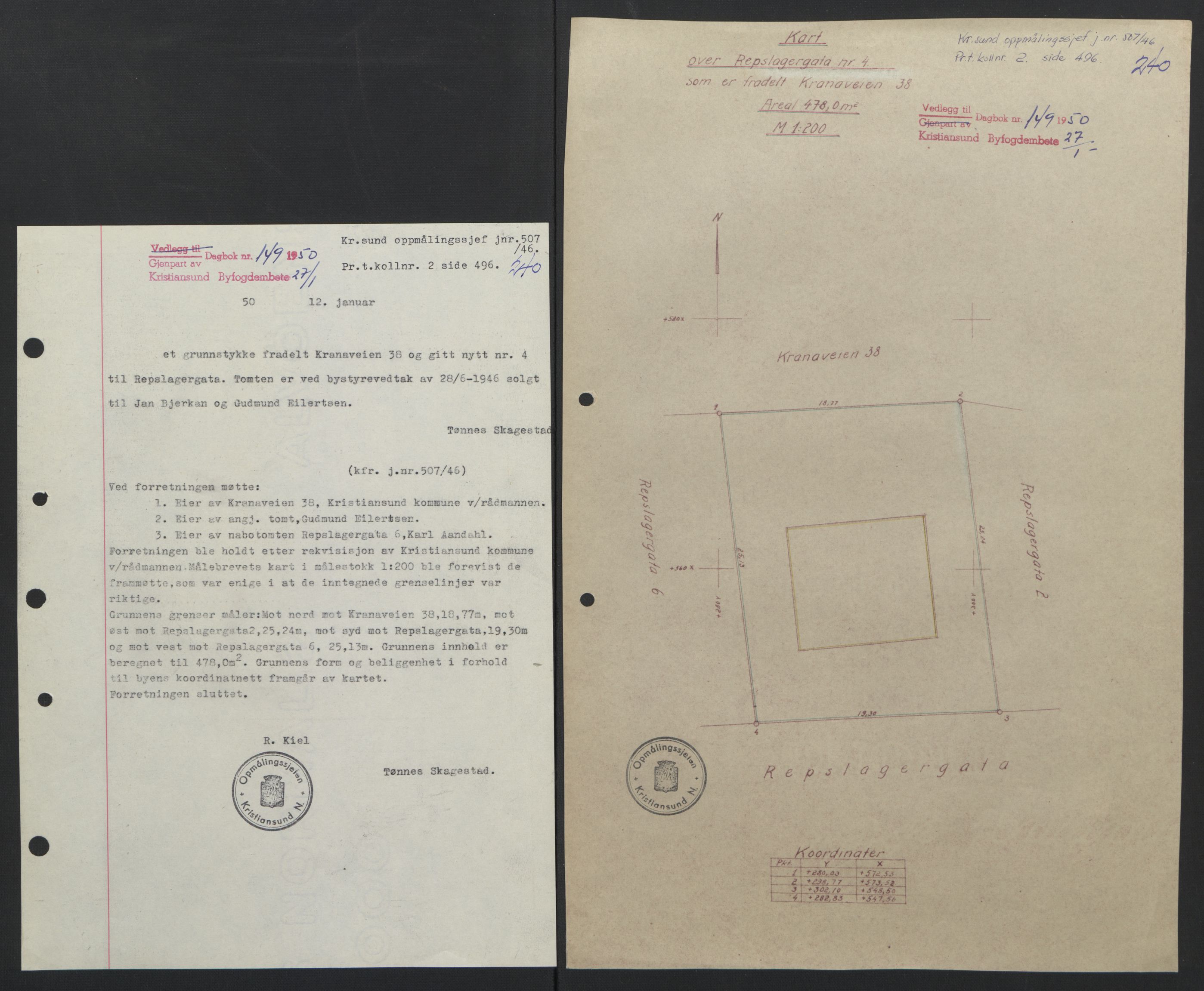 Kristiansund byfogd, AV/SAT-A-4587/A/27: Pantebok nr. 42, 1947-1950, Dagboknr: 149/1950