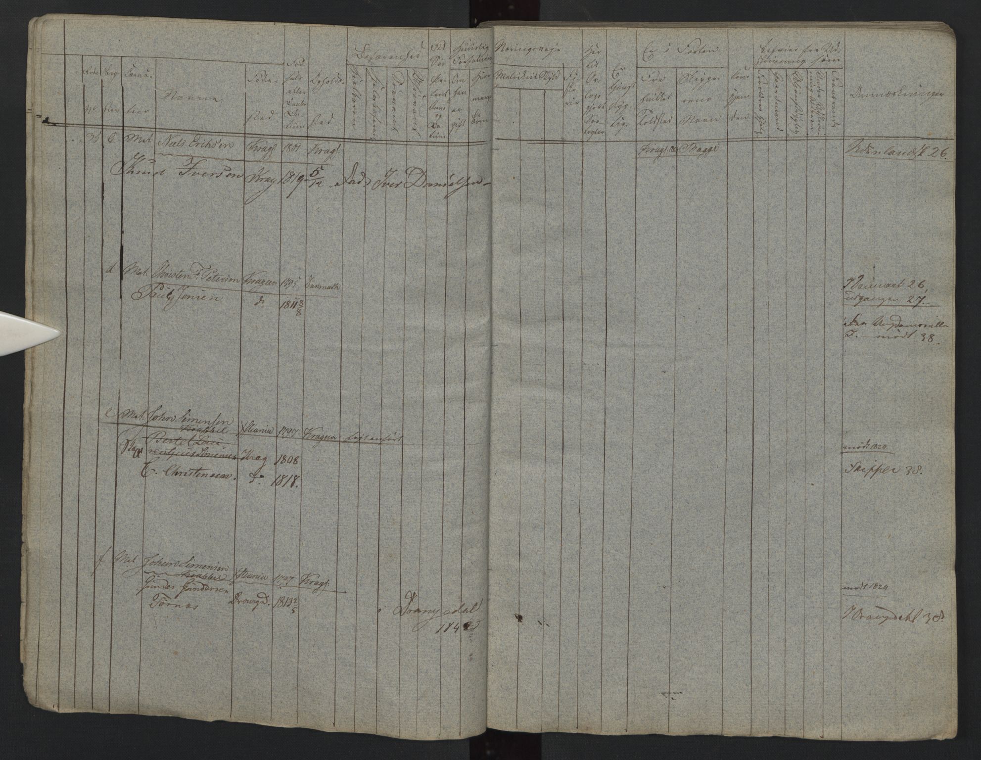 Kragerø innrulleringskontor, AV/SAKO-A-830/F/Fa/L0001: Hoved- og ekstrarulle, 1824, s. 9
