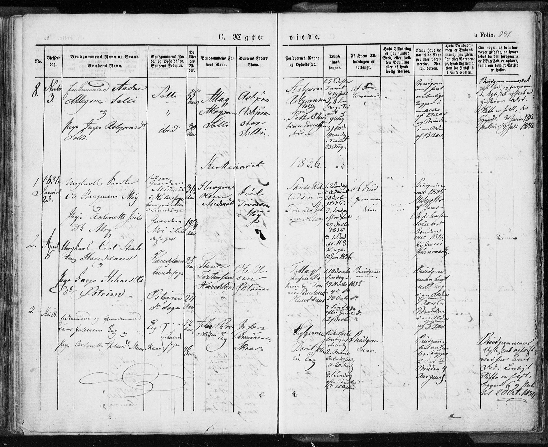 Lund sokneprestkontor, AV/SAST-A-101809/S06/L0007: Ministerialbok nr. A 7.1, 1833-1854, s. 231