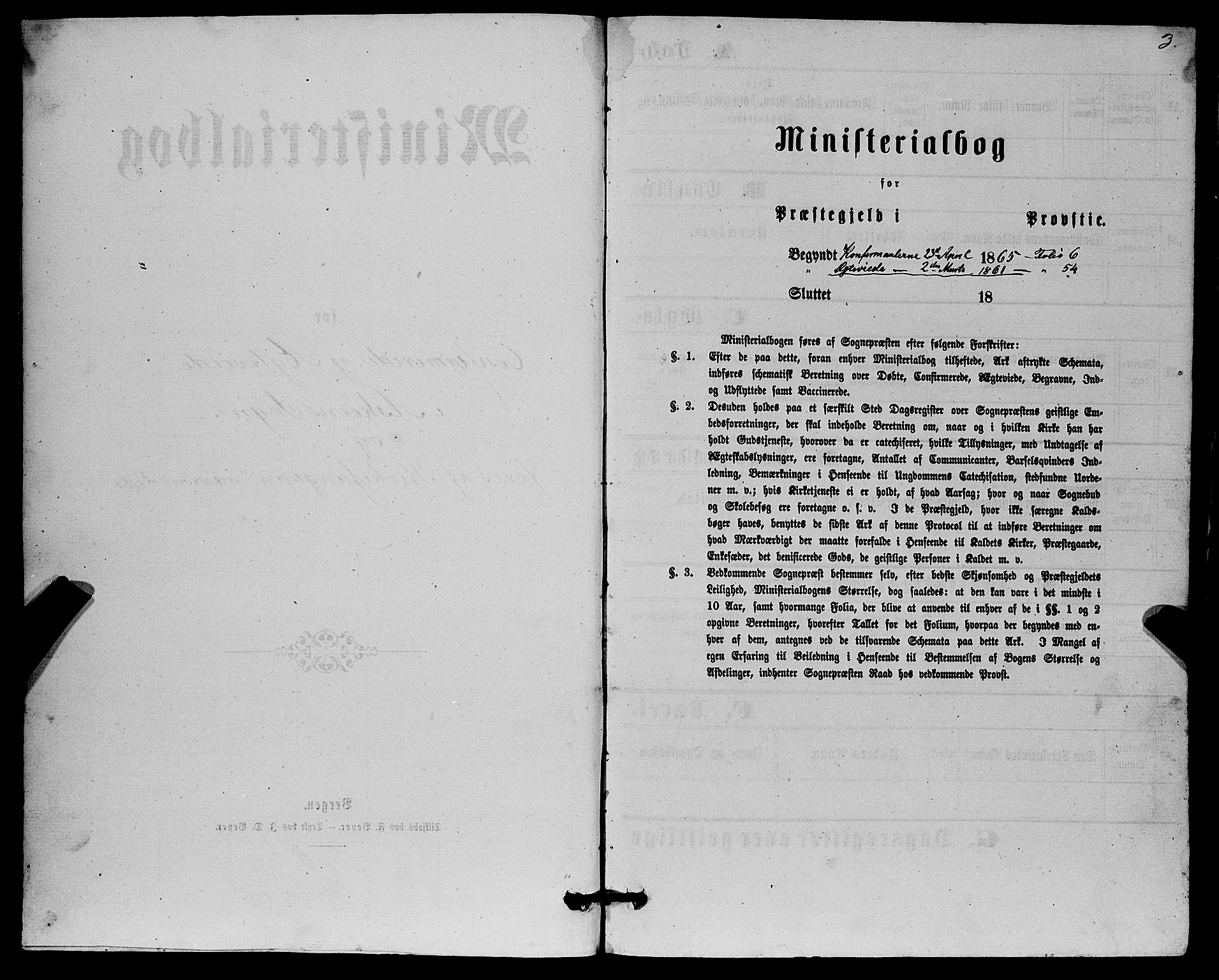 Askøy Sokneprestembete, SAB/A-74101/H/Ha/Hab/Haba/L0006: Klokkerbok nr. A 6, 1861-1881, s. 3