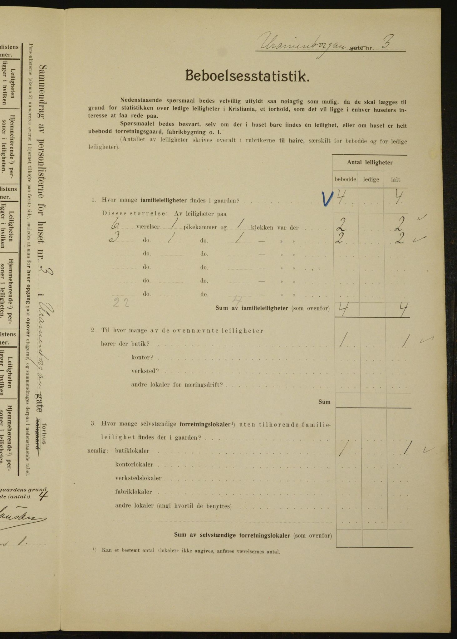 OBA, Kommunal folketelling 1.2.1910 for Kristiania, 1910, s. 114097