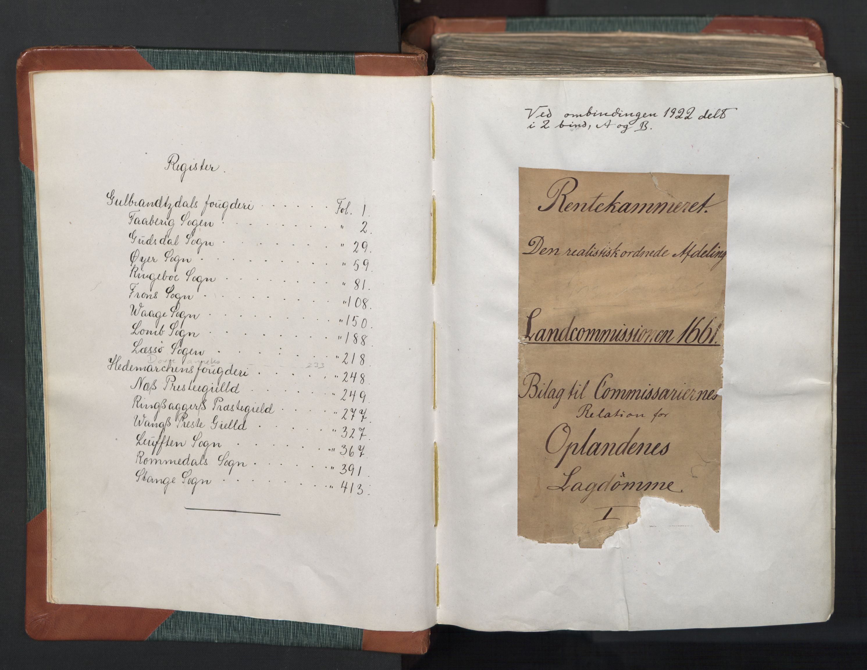 Rentekammeret inntil 1814, Realistisk ordnet avdeling, AV/RA-EA-4070/L/L0008: Oppland lagdømme. Alminnelig jordebok med skatteligning for Gudbrandsdalen og Hedemarken., 1661