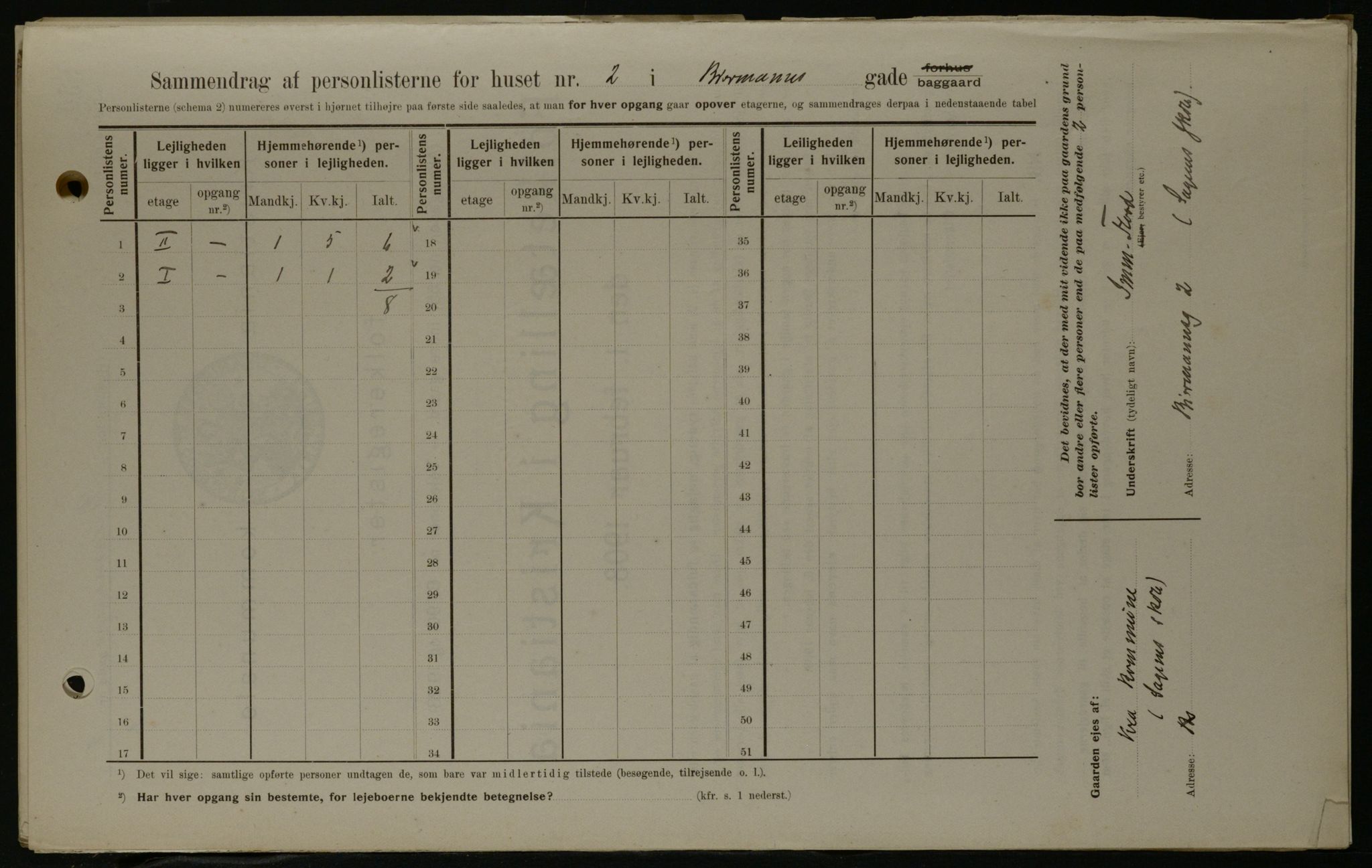 OBA, Kommunal folketelling 1.2.1908 for Kristiania kjøpstad, 1908, s. 4729