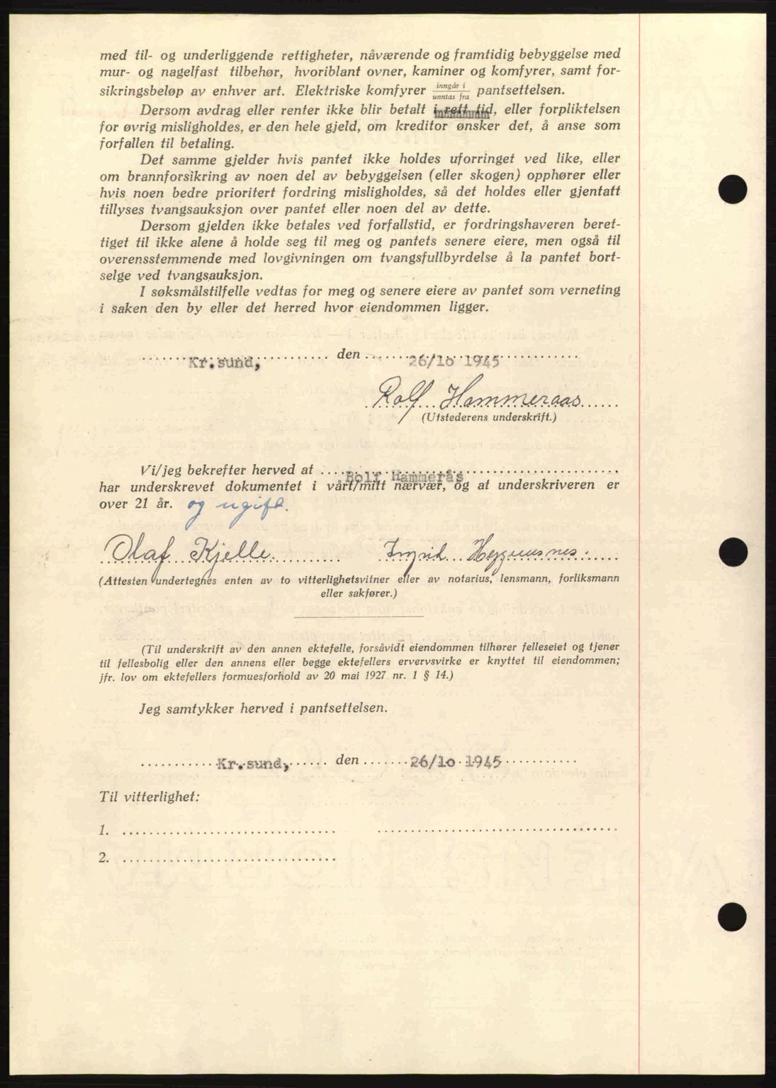 Nordmøre sorenskriveri, AV/SAT-A-4132/1/2/2Ca: Pantebok nr. B93a, 1945-1945, Dagboknr: 1368/1945