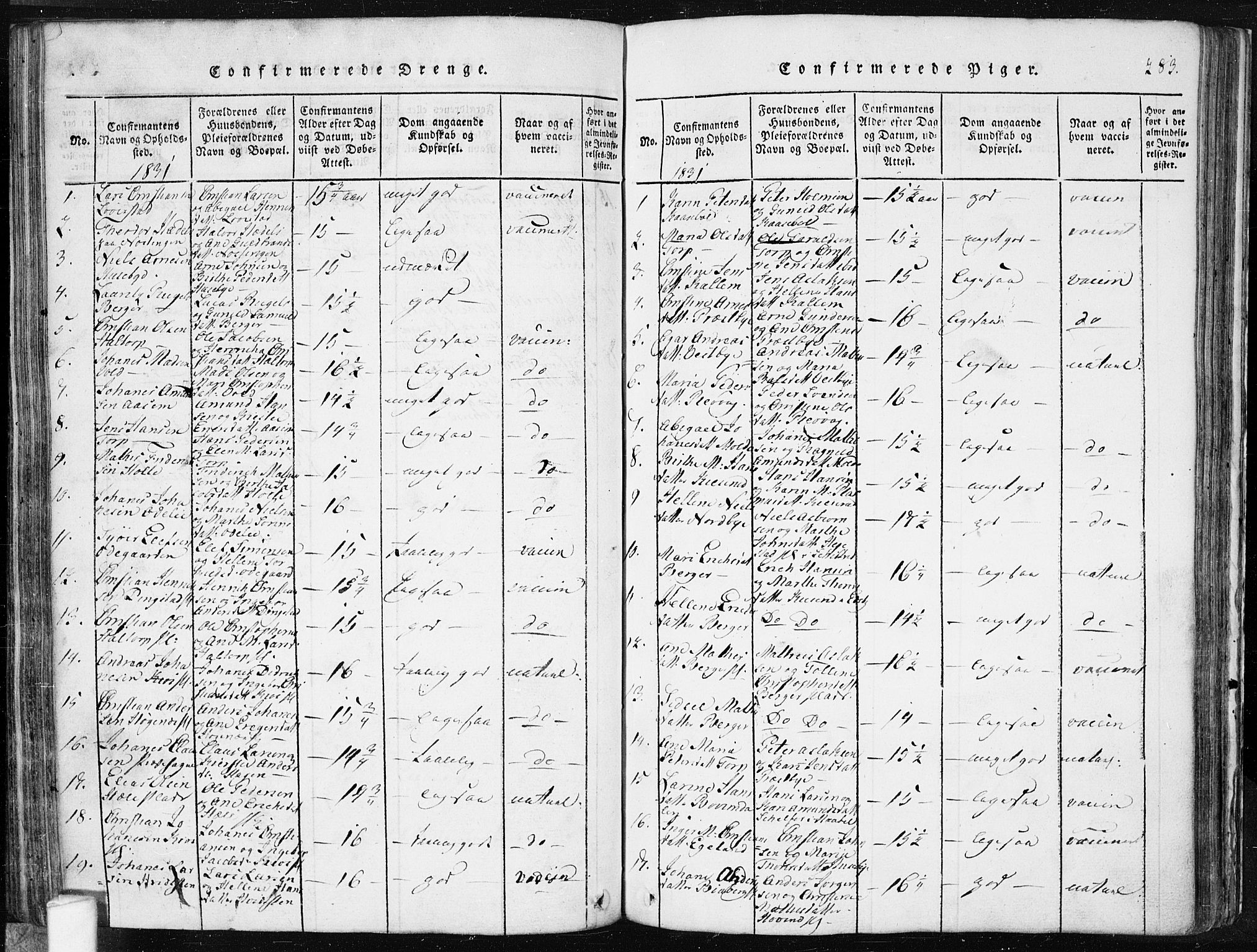 Spydeberg prestekontor Kirkebøker, SAO/A-10924/F/Fa/L0004: Ministerialbok nr. I 4, 1814-1841, s. 283