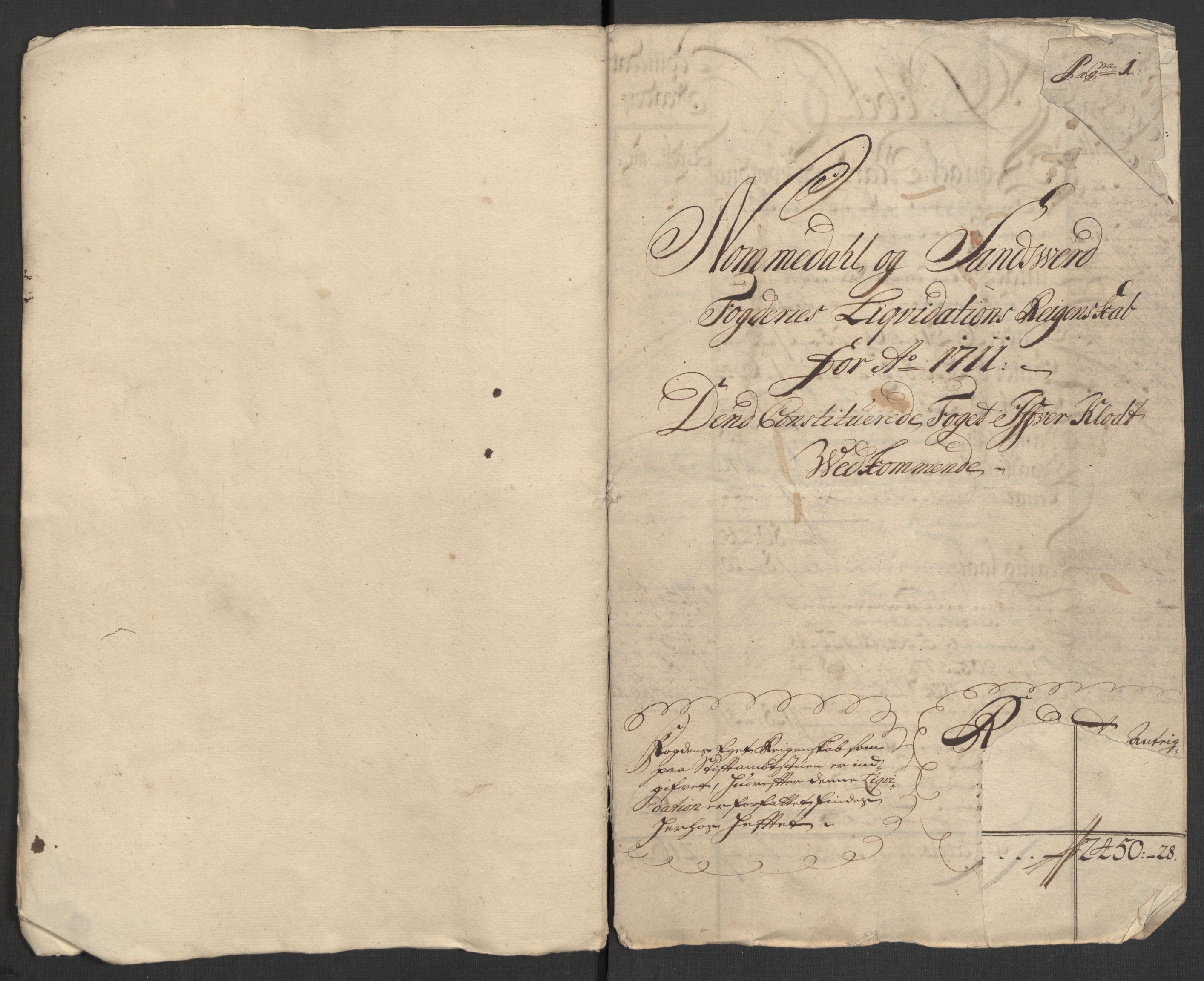 Rentekammeret inntil 1814, Reviderte regnskaper, Fogderegnskap, AV/RA-EA-4092/R24/L1586: Fogderegnskap Numedal og Sandsvær, 1711, s. 10